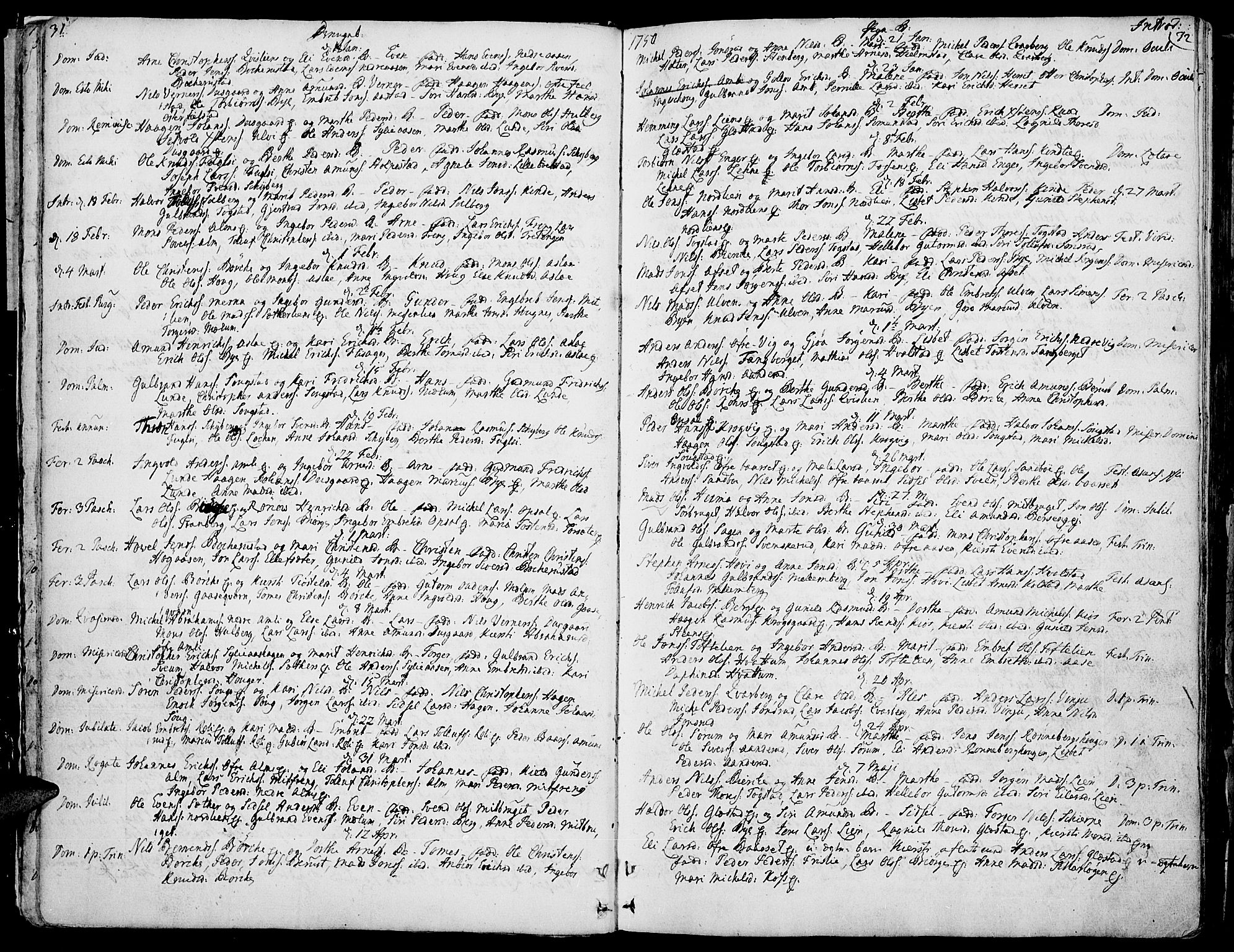 Ringsaker prestekontor, SAH/PREST-014/K/Ka/L0002: Parish register (official) no. 2, 1747-1774, p. 31-32