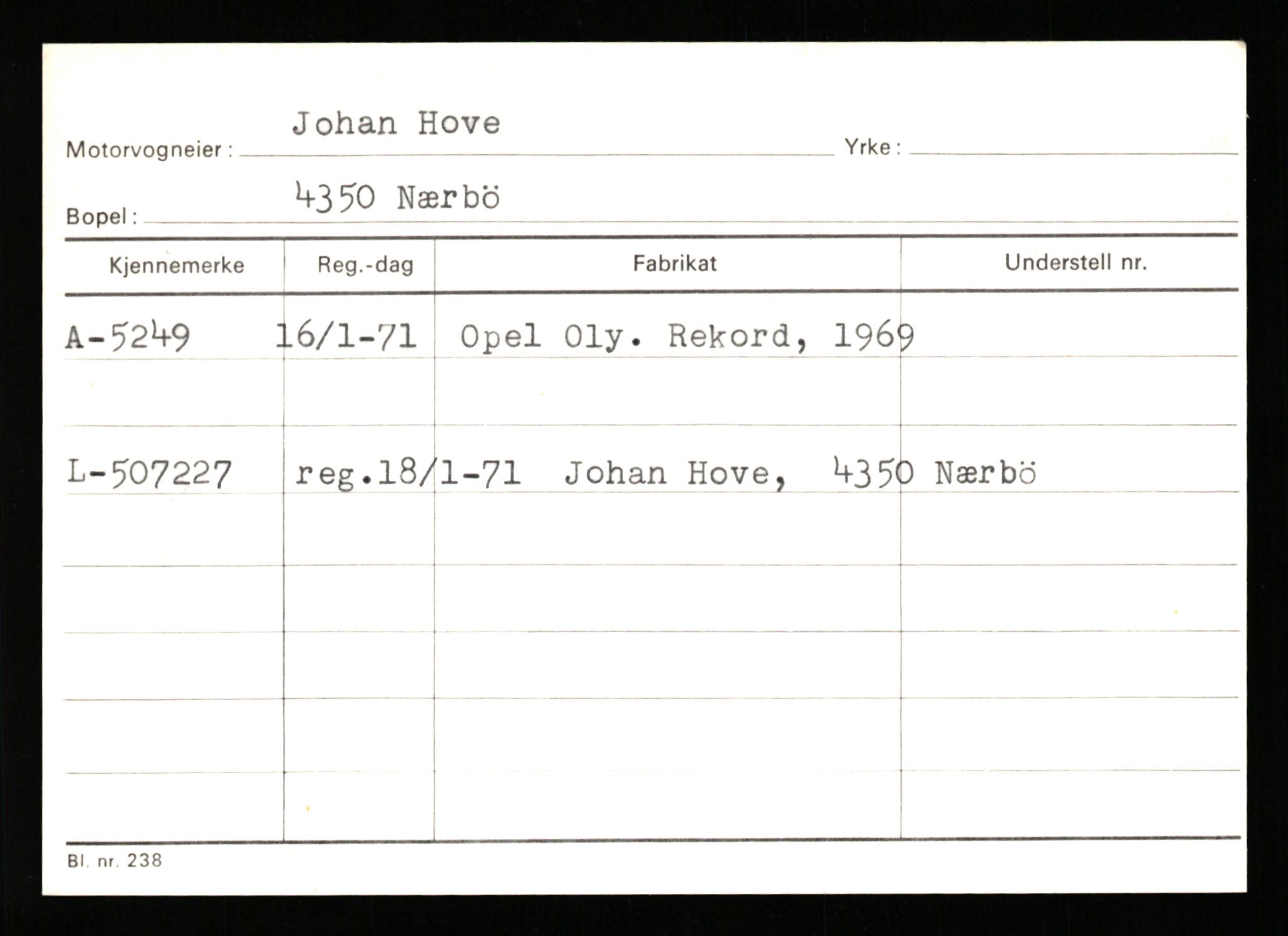 Stavanger trafikkstasjon, AV/SAST-A-101942/0/G/L0001: Registreringsnummer: 0 - 5782, 1930-1971, p. 3101