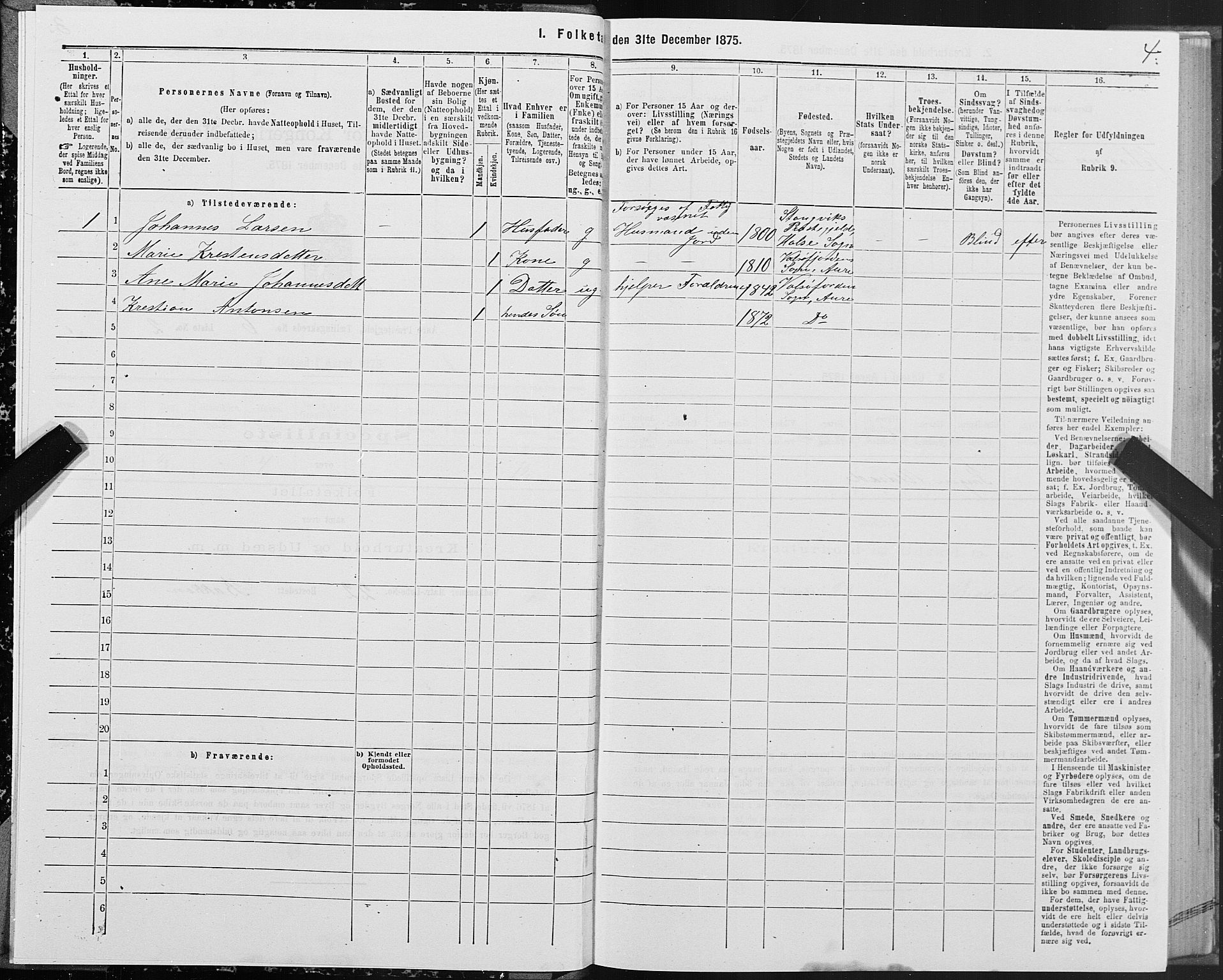 SAT, 1875 census for 1569P Aure, 1875, p. 5004