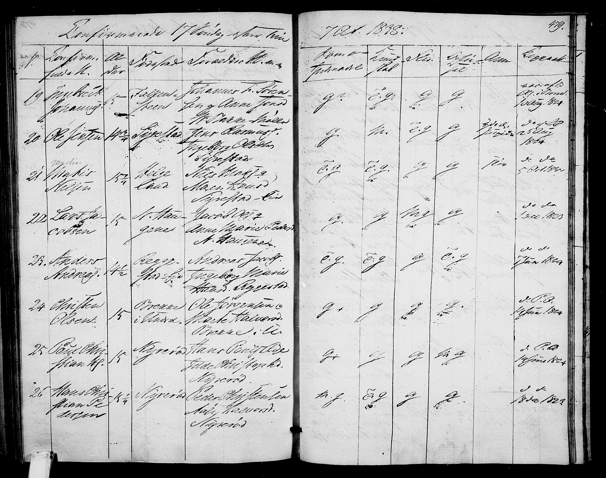 Våle kirkebøker, AV/SAKO-A-334/F/Fa/L0008: Parish register (official) no. I 8, 1824-1844, p. 479