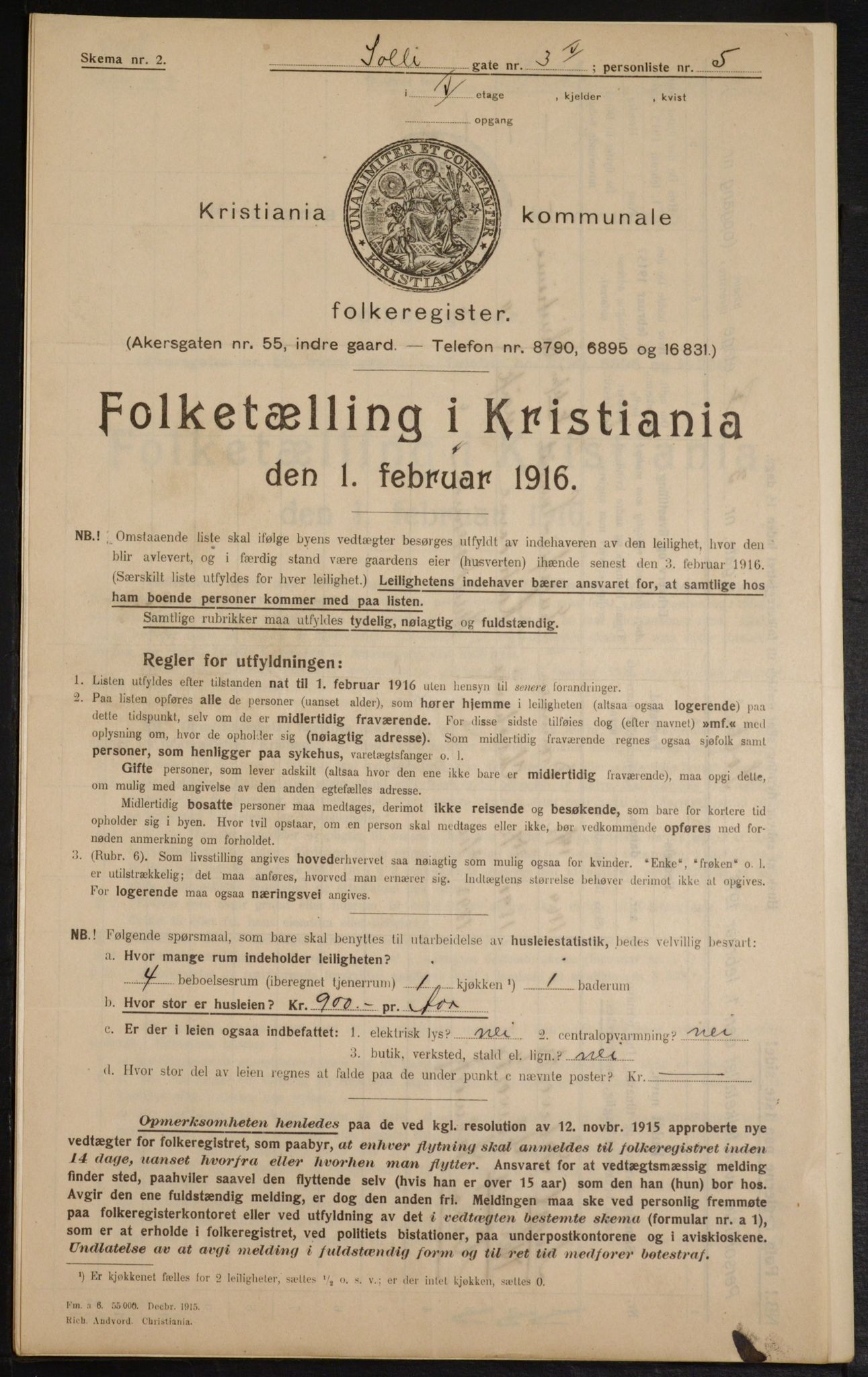 OBA, Municipal Census 1916 for Kristiania, 1916, p. 102191