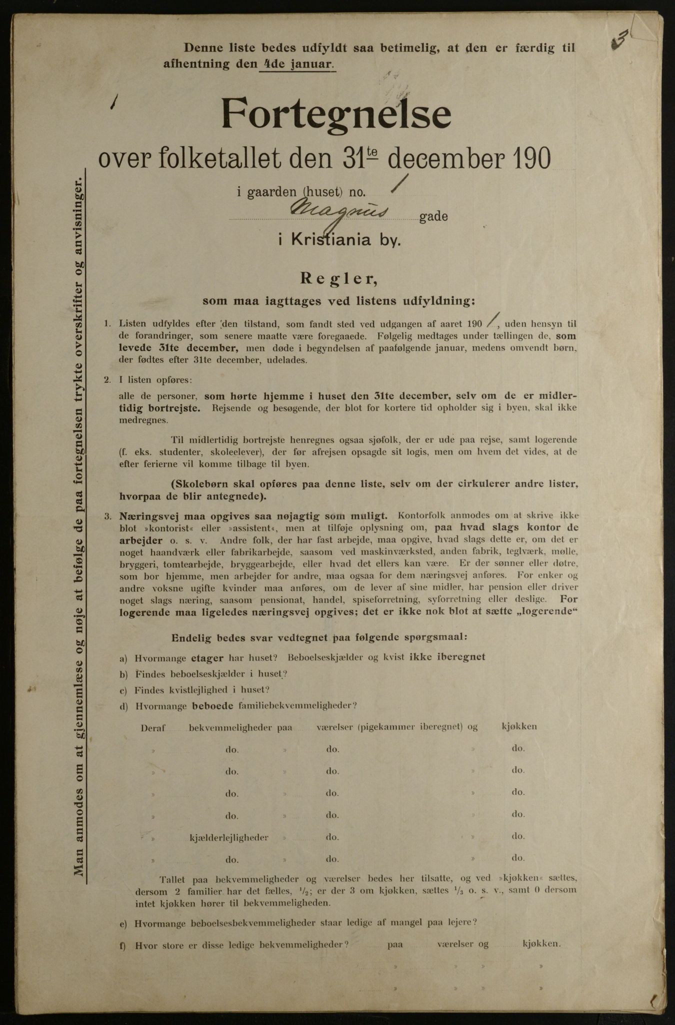 OBA, Municipal Census 1901 for Kristiania, 1901, p. 9130