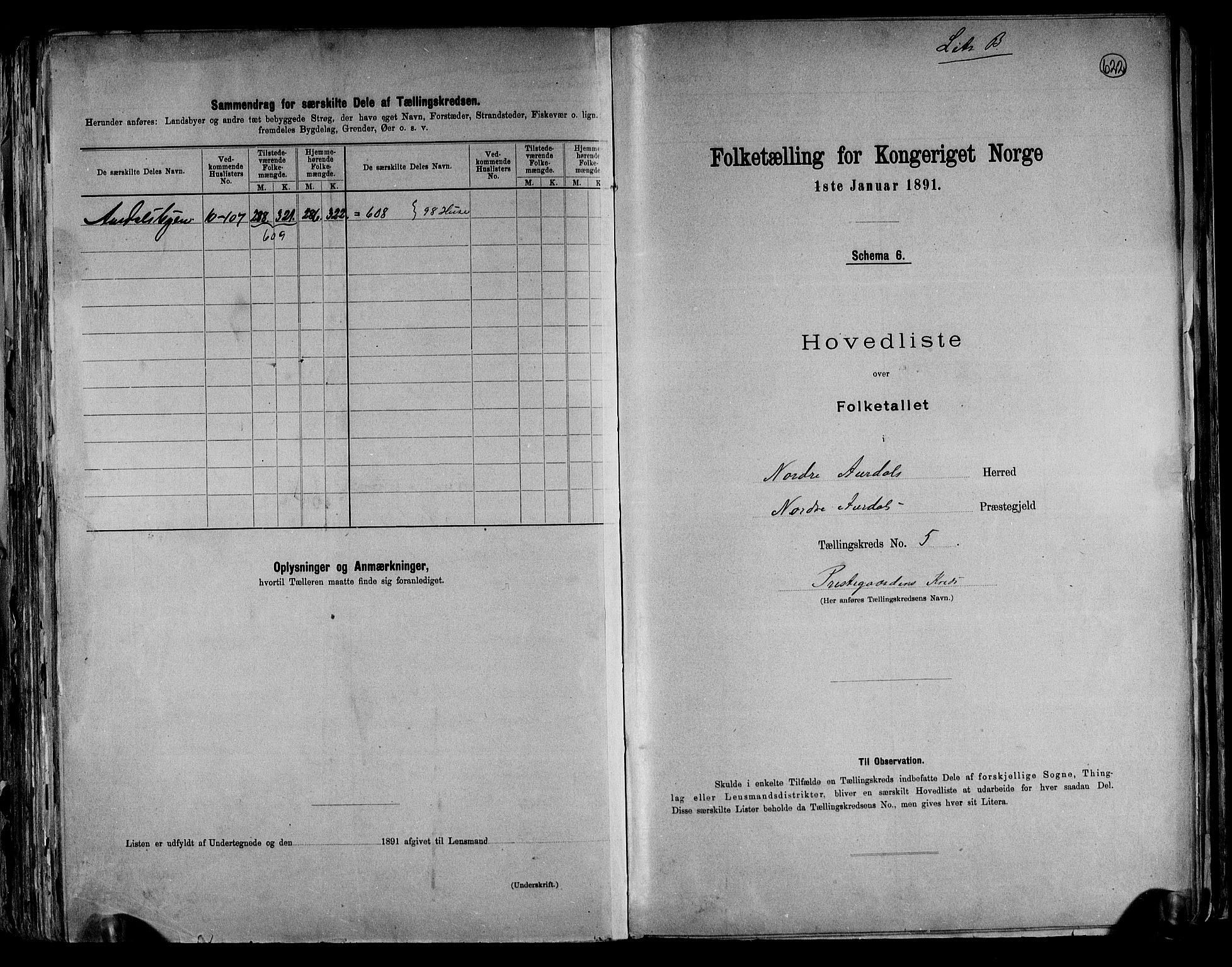 RA, 1891 census for 0542 Nord-Aurdal, 1891, p. 17