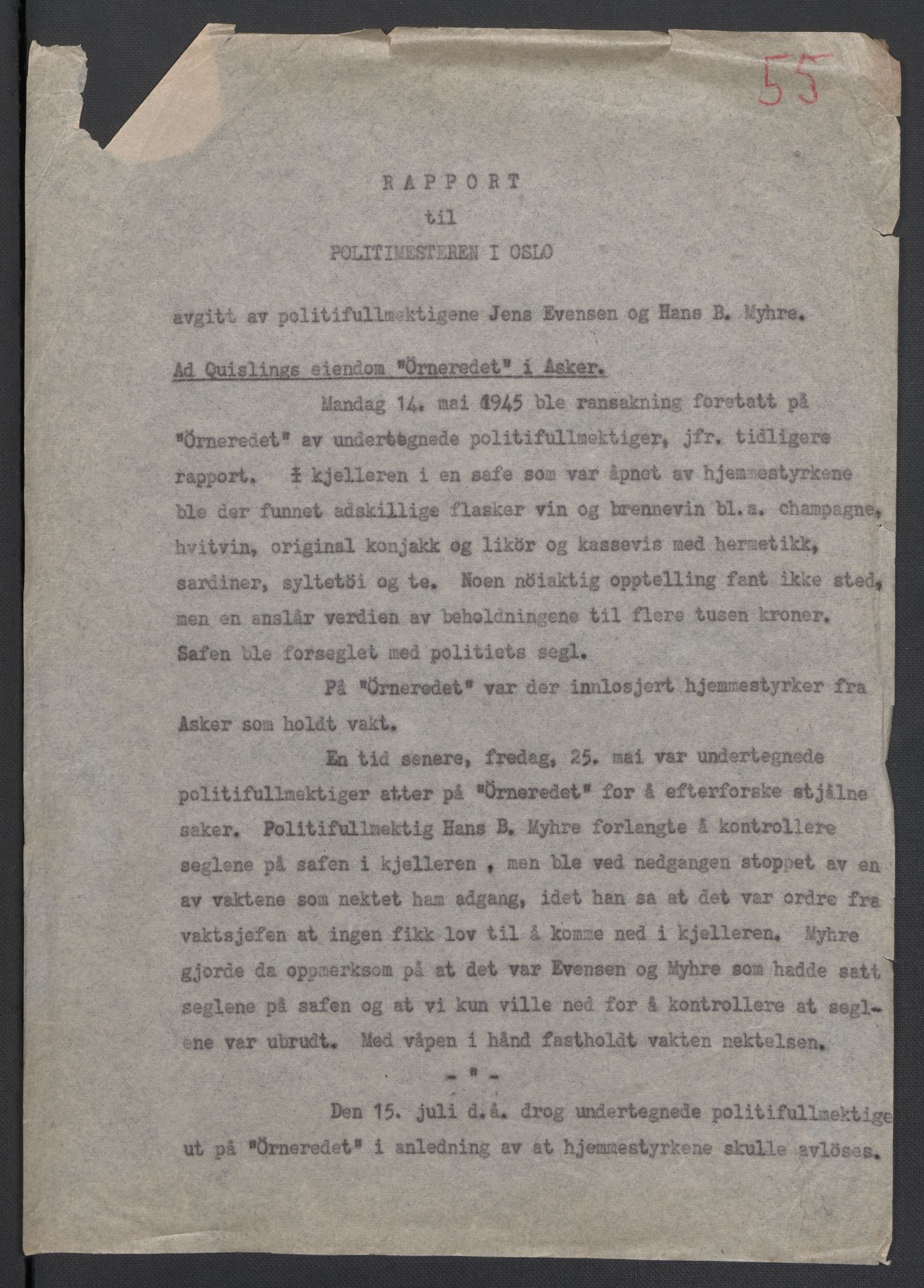 Landssvikarkivet, Oslo politikammer, AV/RA-S-3138-01/D/Da/L0003: Dnr. 29, 1945, p. 2693