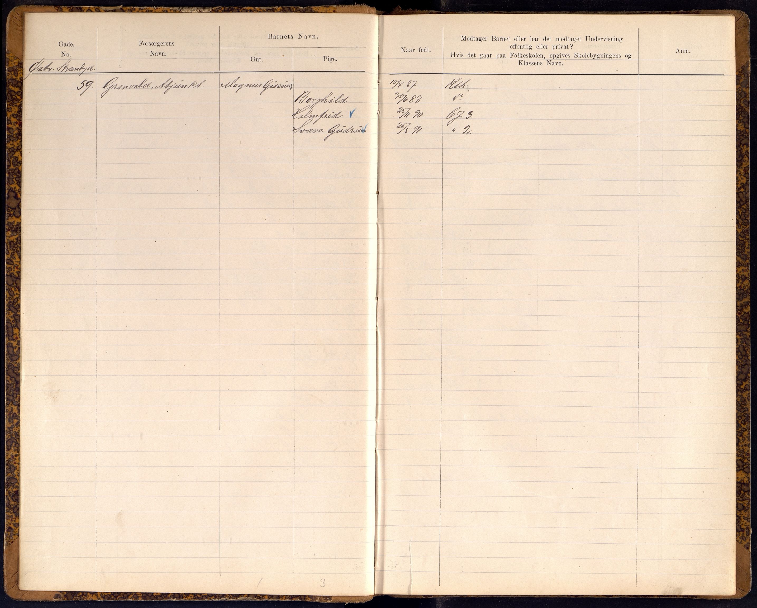 Kristiansand By - Skolekommisjonen/ -Styret, ARKSOR/1001KG510/J/Jb/L0009: Barnetelling, 1899