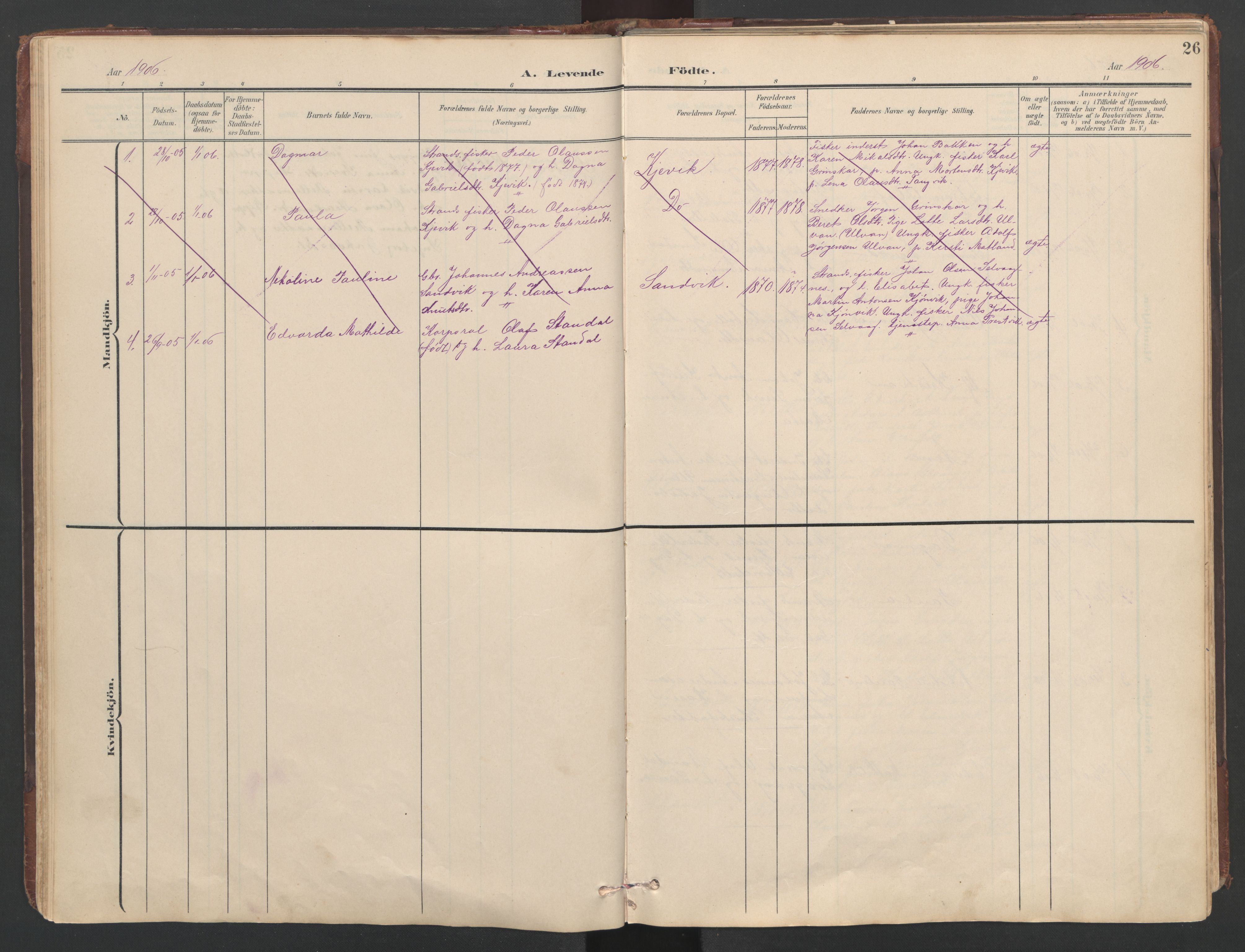 Ministerialprotokoller, klokkerbøker og fødselsregistre - Sør-Trøndelag, SAT/A-1456/638/L0571: Parish register (copy) no. 638C03, 1901-1930, p. 26