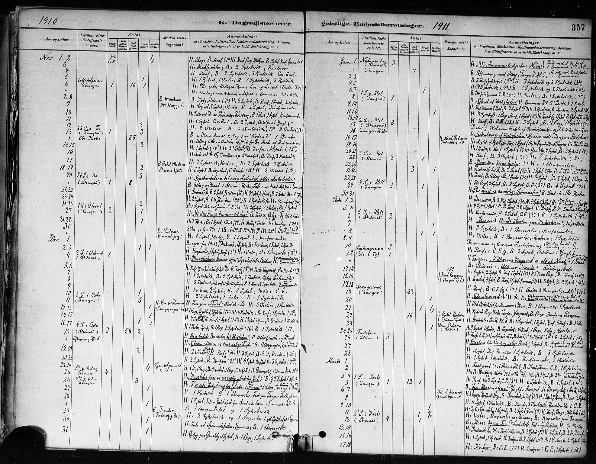 Strømsø kirkebøker, AV/SAKO-A-246/F/Fa/L0022: Parish register (official) no. I 22, 1879-1899, p. 357