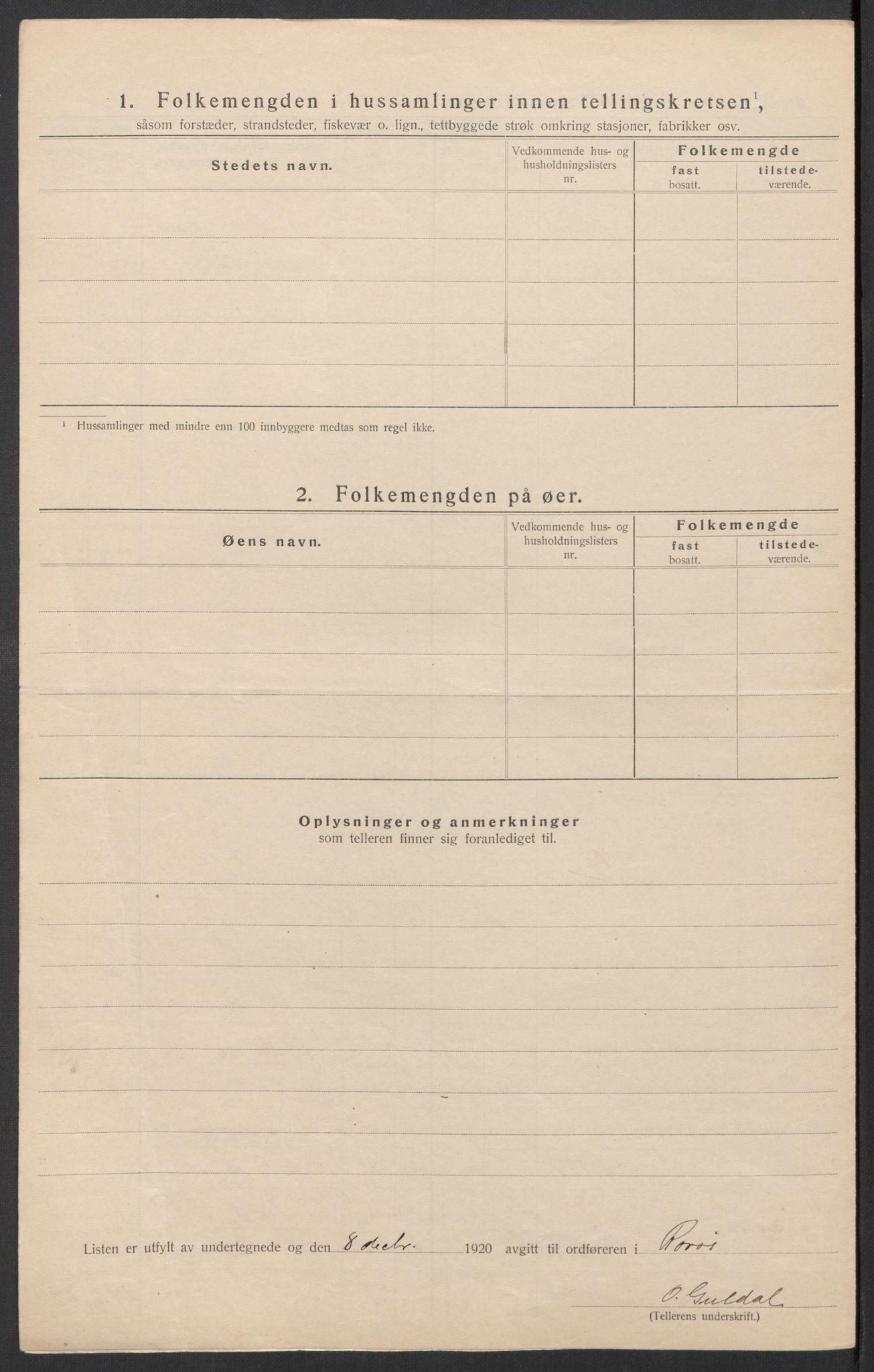 SAT, 1920 census for Røros, 1920, p. 14