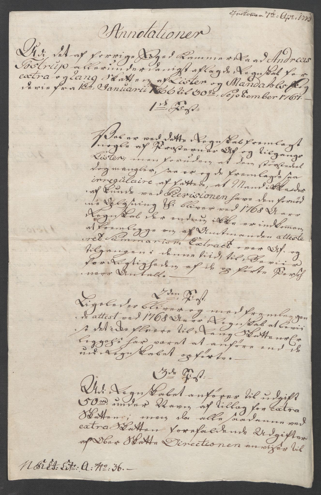 Rentekammeret inntil 1814, Reviderte regnskaper, Fogderegnskap, RA/EA-4092/R45/L2704: Ekstraskatten Lista og Mandal, 1762-1768, p. 232