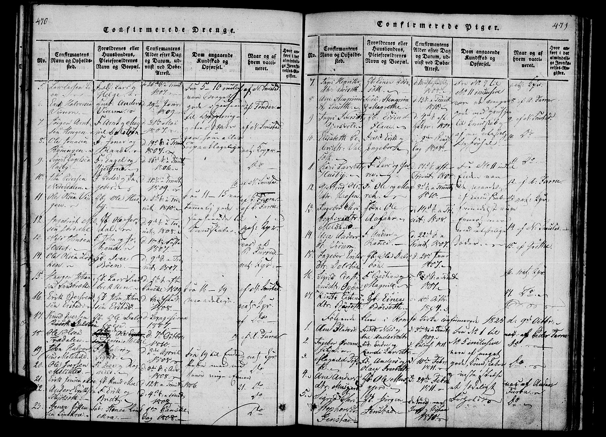 Ministerialprotokoller, klokkerbøker og fødselsregistre - Møre og Romsdal, SAT/A-1454/590/L1009: Parish register (official) no. 590A03 /1, 1819-1832, p. 470-471