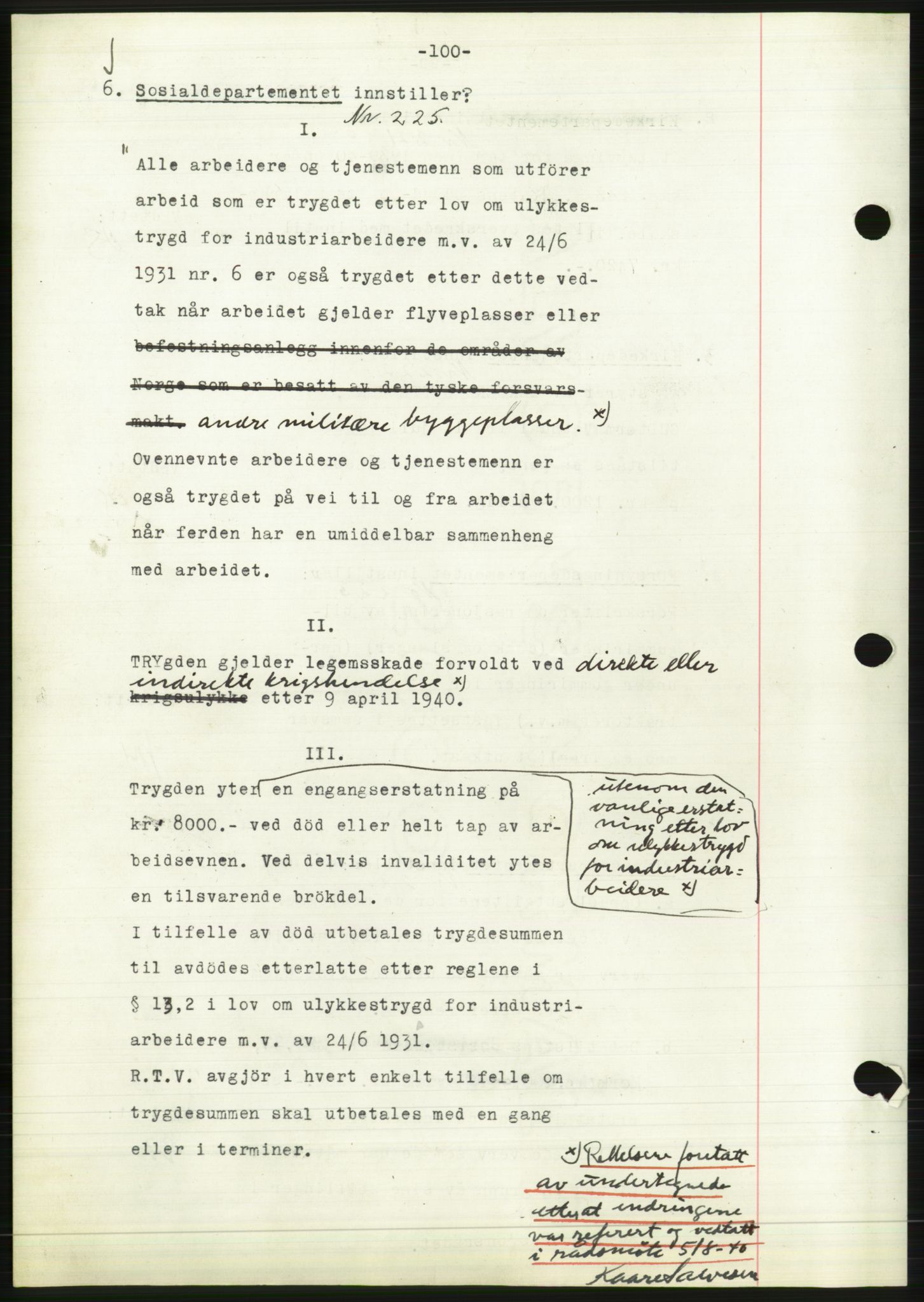 Administrasjonsrådet, RA/S-1004/A/L0002: Vedtaksprotokoll 16/4-25/9, 1940, p. 104