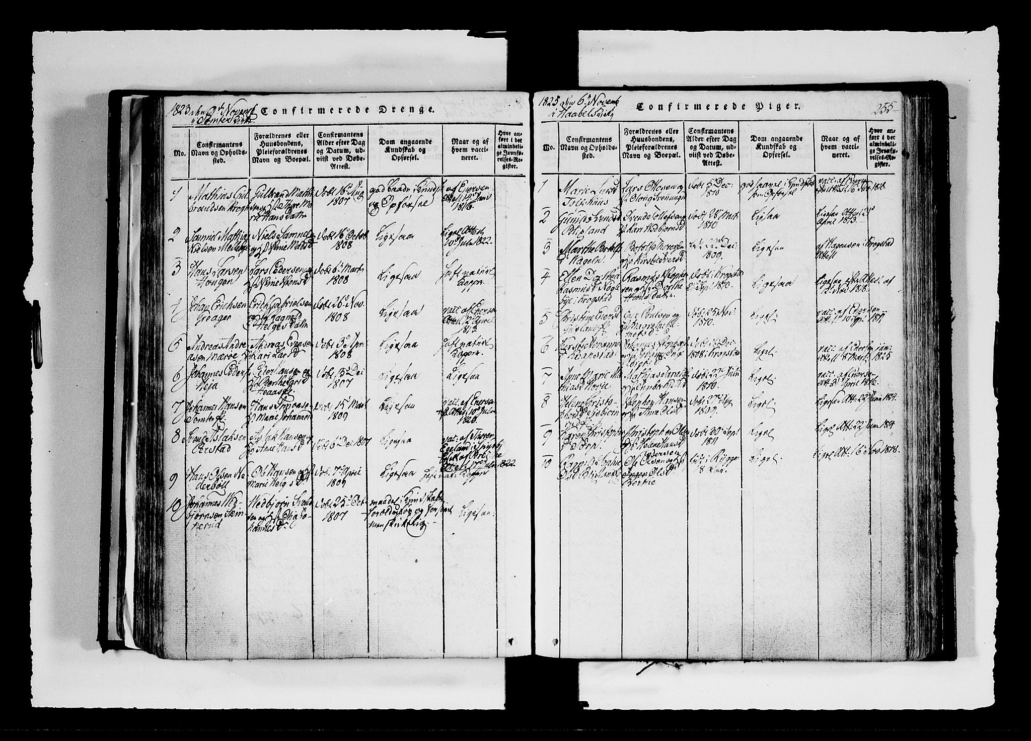 Hobøl prestekontor Kirkebøker, AV/SAO-A-2002/F/Fa/L0002: Parish register (official) no. I 2, 1814-1841, p. 255