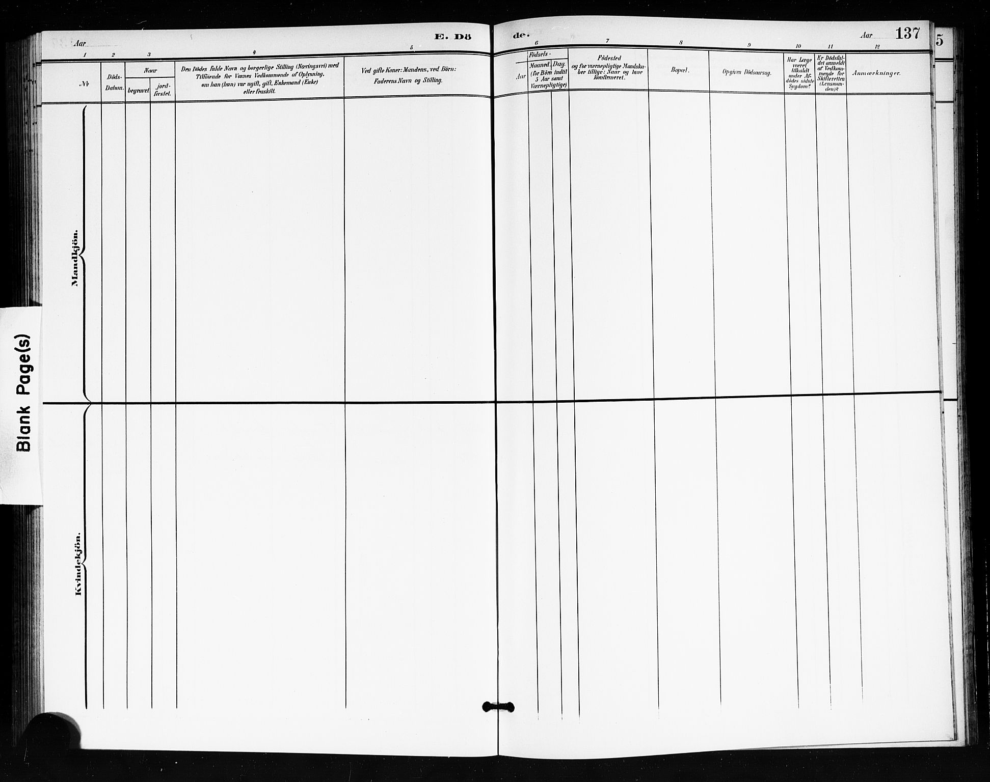 Tjøme kirkebøker, AV/SAKO-A-328/G/Ga/L0001: Parish register (copy) no. I 1, 1901-1910, p. 137