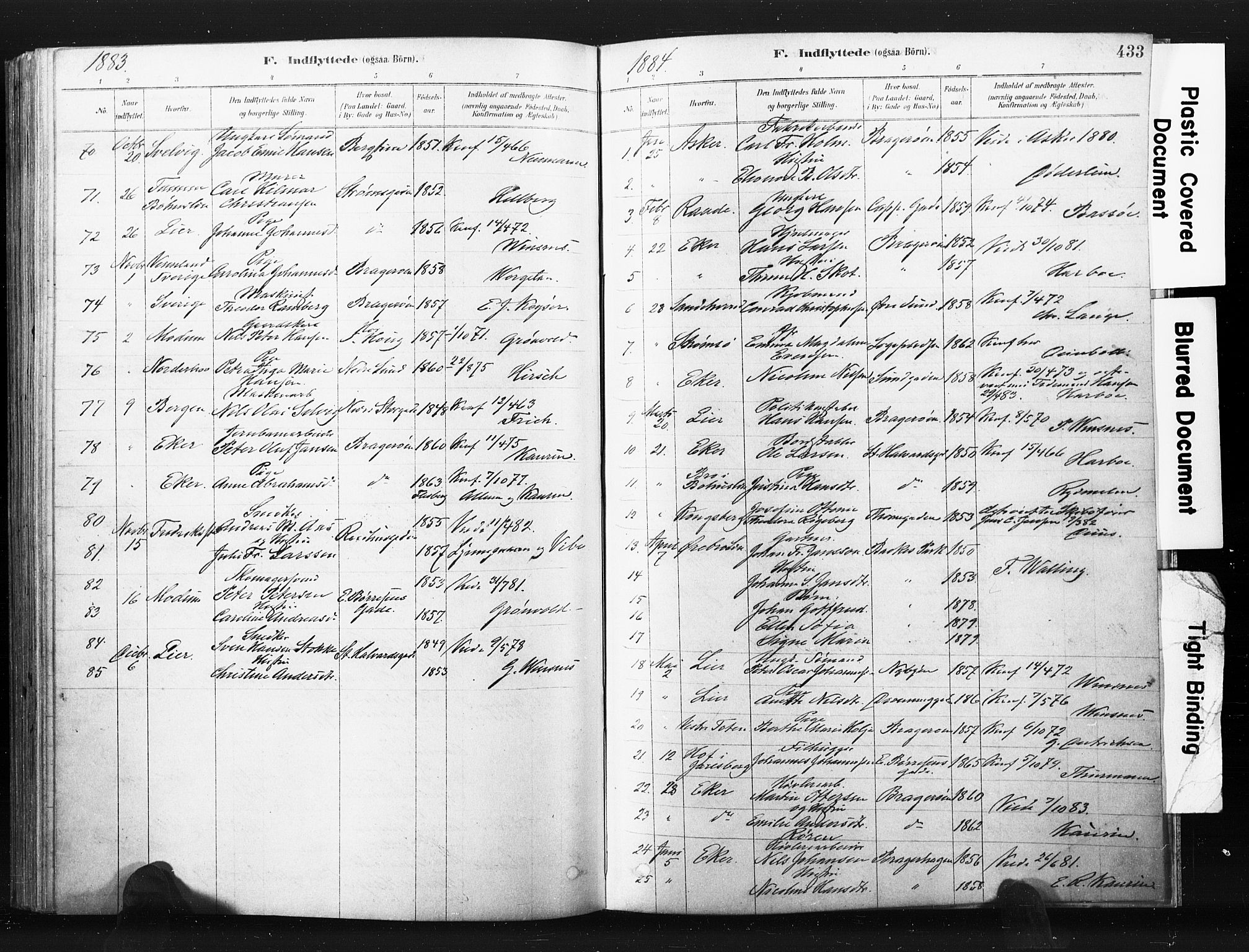 Bragernes kirkebøker, SAKO/A-6/F/Fb/L0006b: Parish register (official) no. II 6B, 1878-1885, p. 433