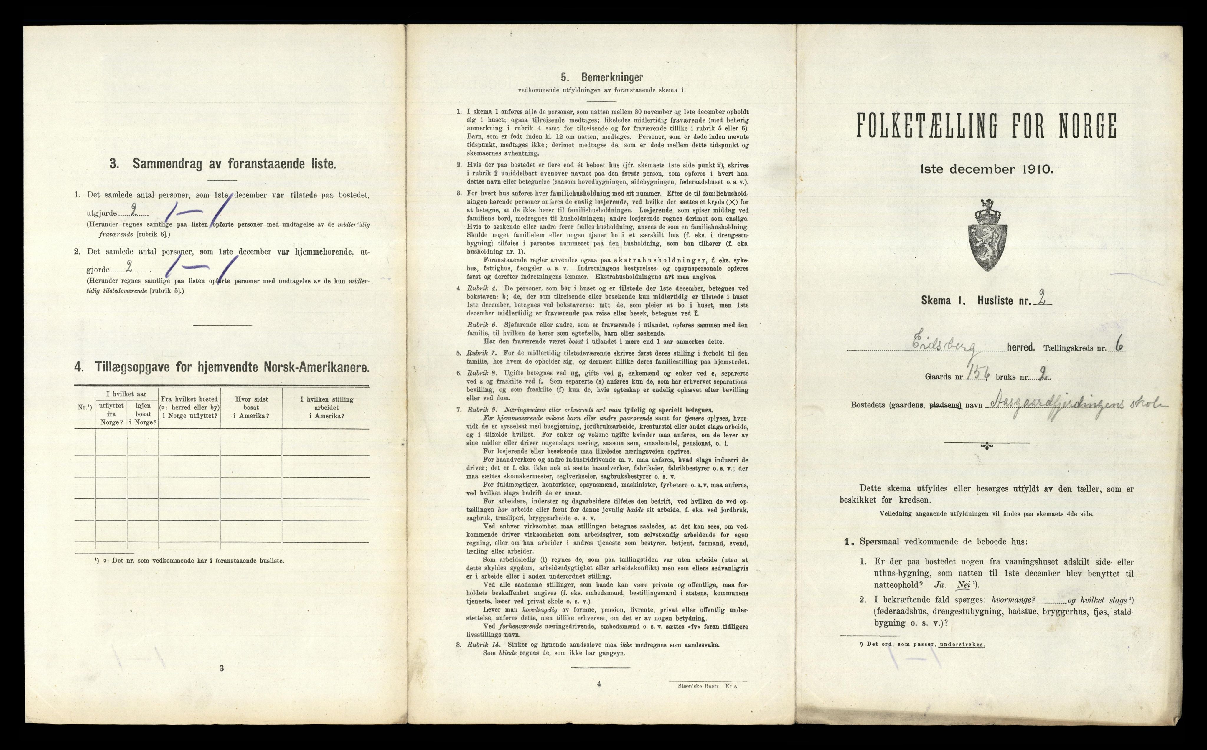 RA, 1910 census for Eidsberg, 1910, p. 1464