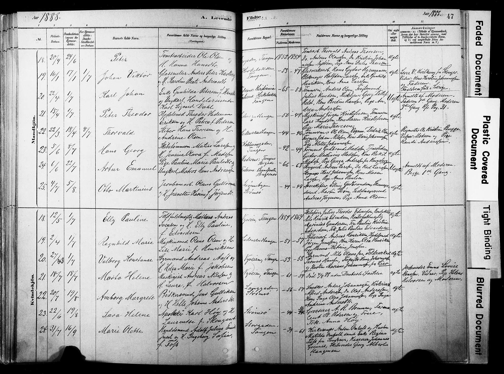 Strømsø kirkebøker, AV/SAKO-A-246/F/Fb/L0006: Parish register (official) no. II 6, 1879-1910, p. 47