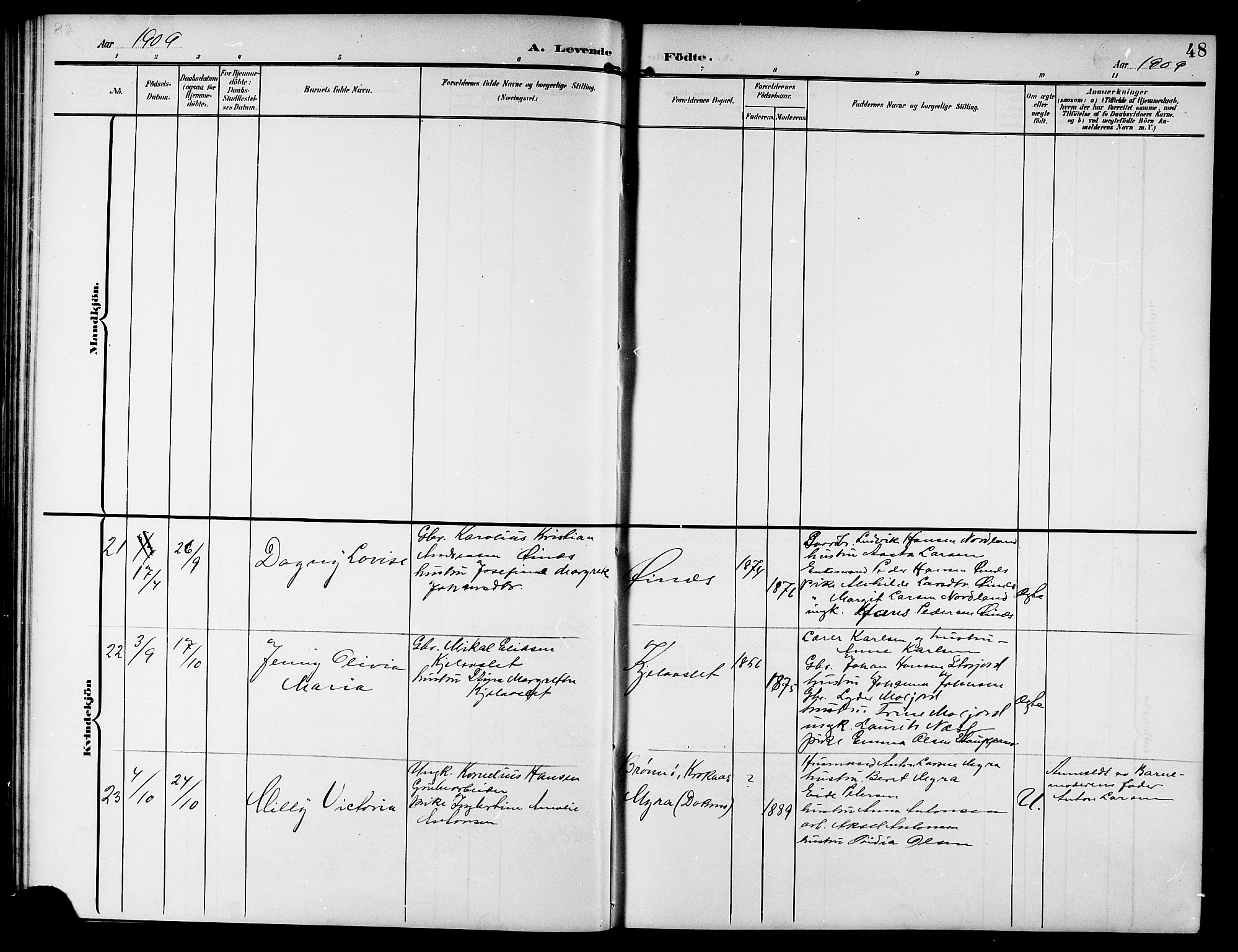 Ministerialprotokoller, klokkerbøker og fødselsregistre - Nordland, AV/SAT-A-1459/846/L0655: Parish register (copy) no. 846C05, 1902-1916, p. 48