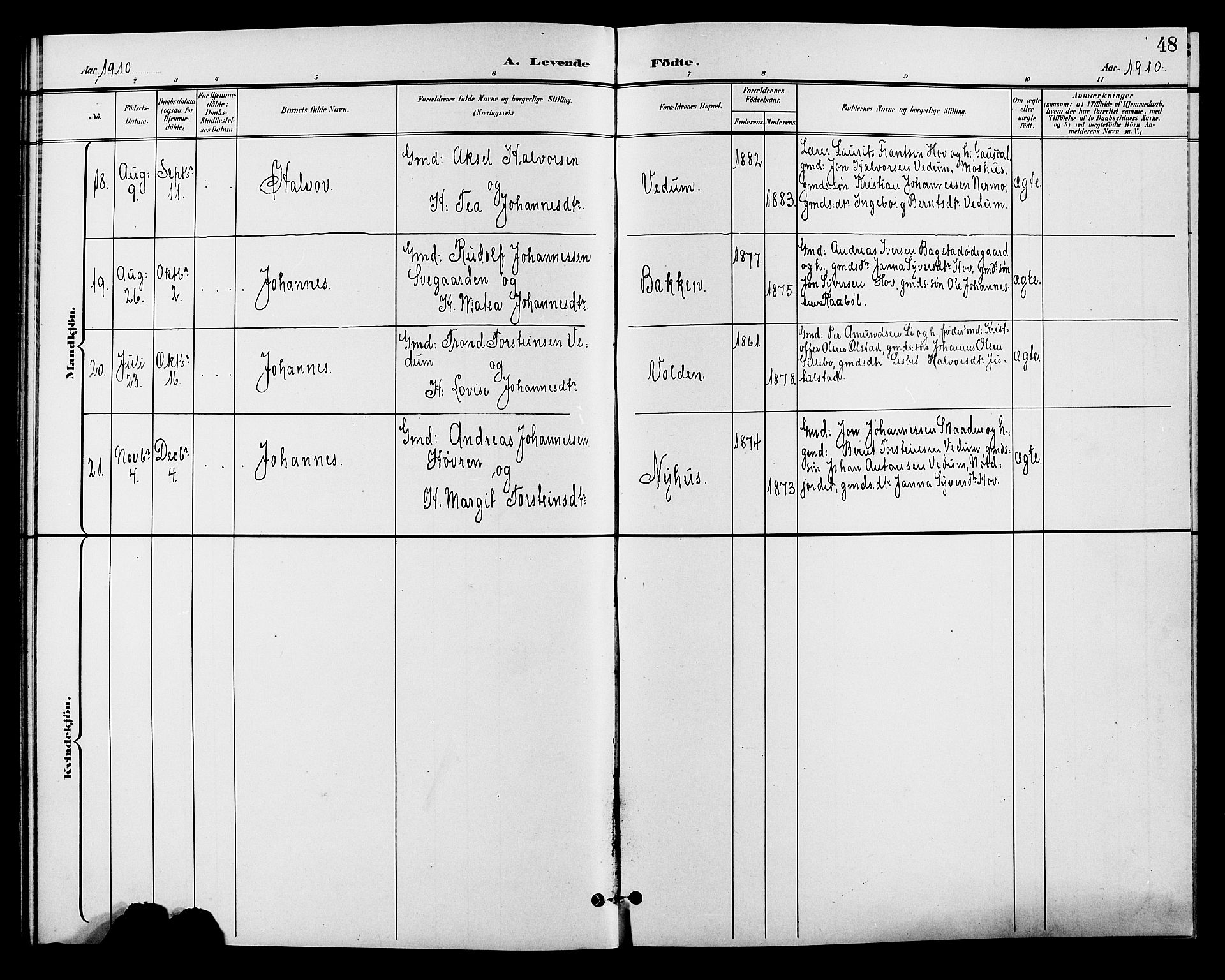 Øyer prestekontor, AV/SAH-PREST-084/H/Ha/Hab/L0005: Parish register (copy) no. 5, 1897-1913, p. 48