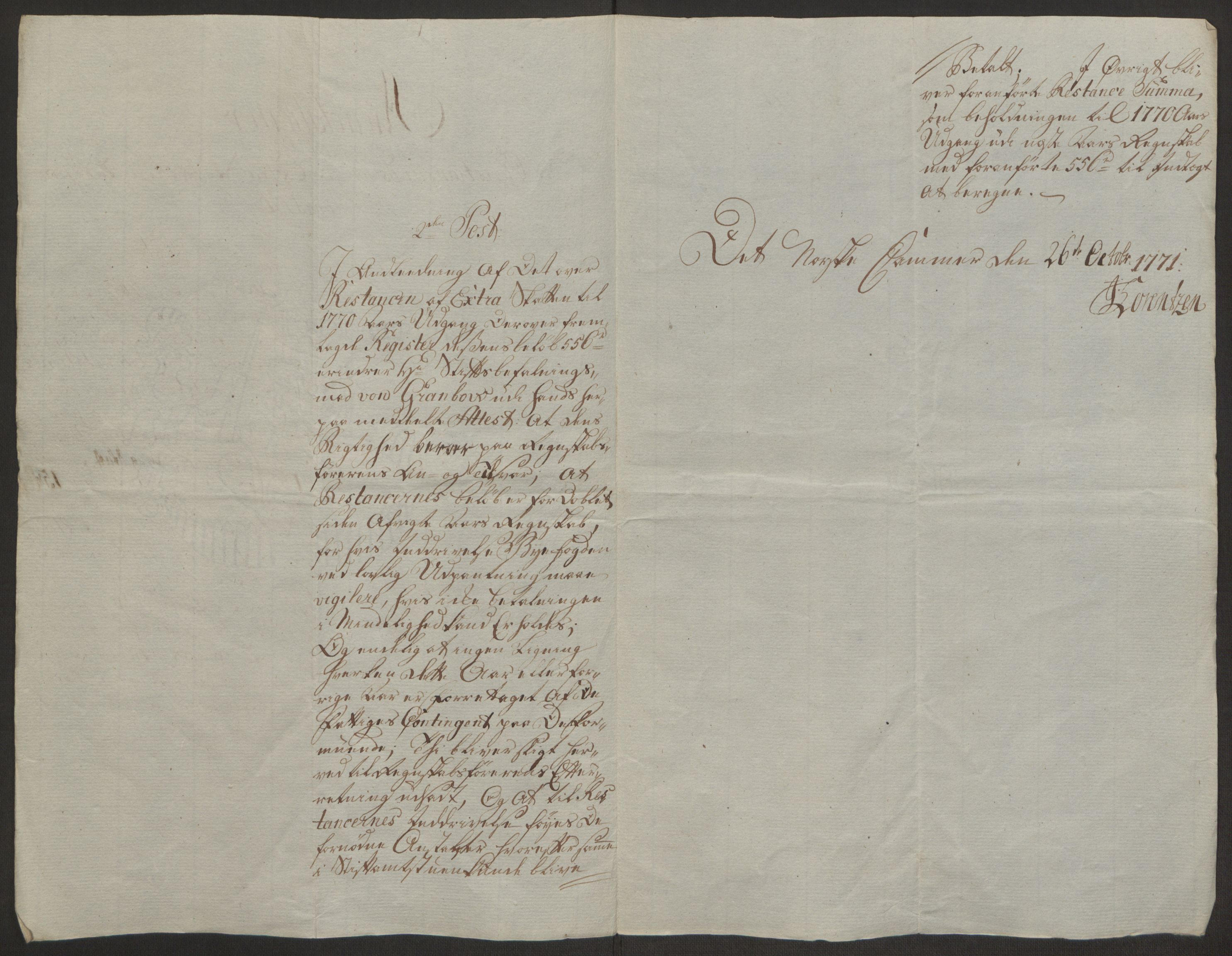 Rentekammeret inntil 1814, Reviderte regnskaper, Byregnskaper, RA/EA-4066/R/Rr/L0495/0004: [R1] Kontribusjonsregnskap / Ekstraskatt, 1762-1772, p. 254