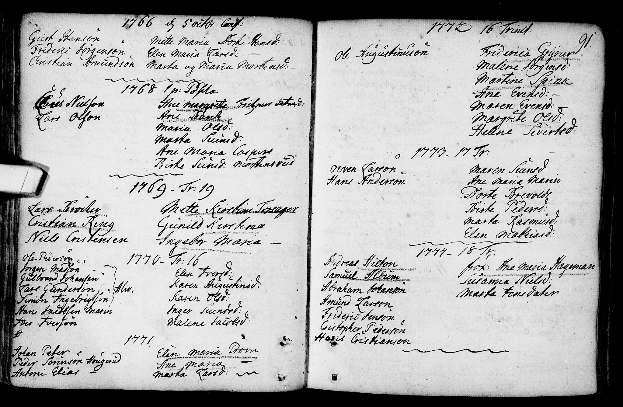 Gamlebyen prestekontor Kirkebøker, SAO/A-10884/F/Fa/L0001: Parish register (official) no. 1, 1734-1818, p. 91