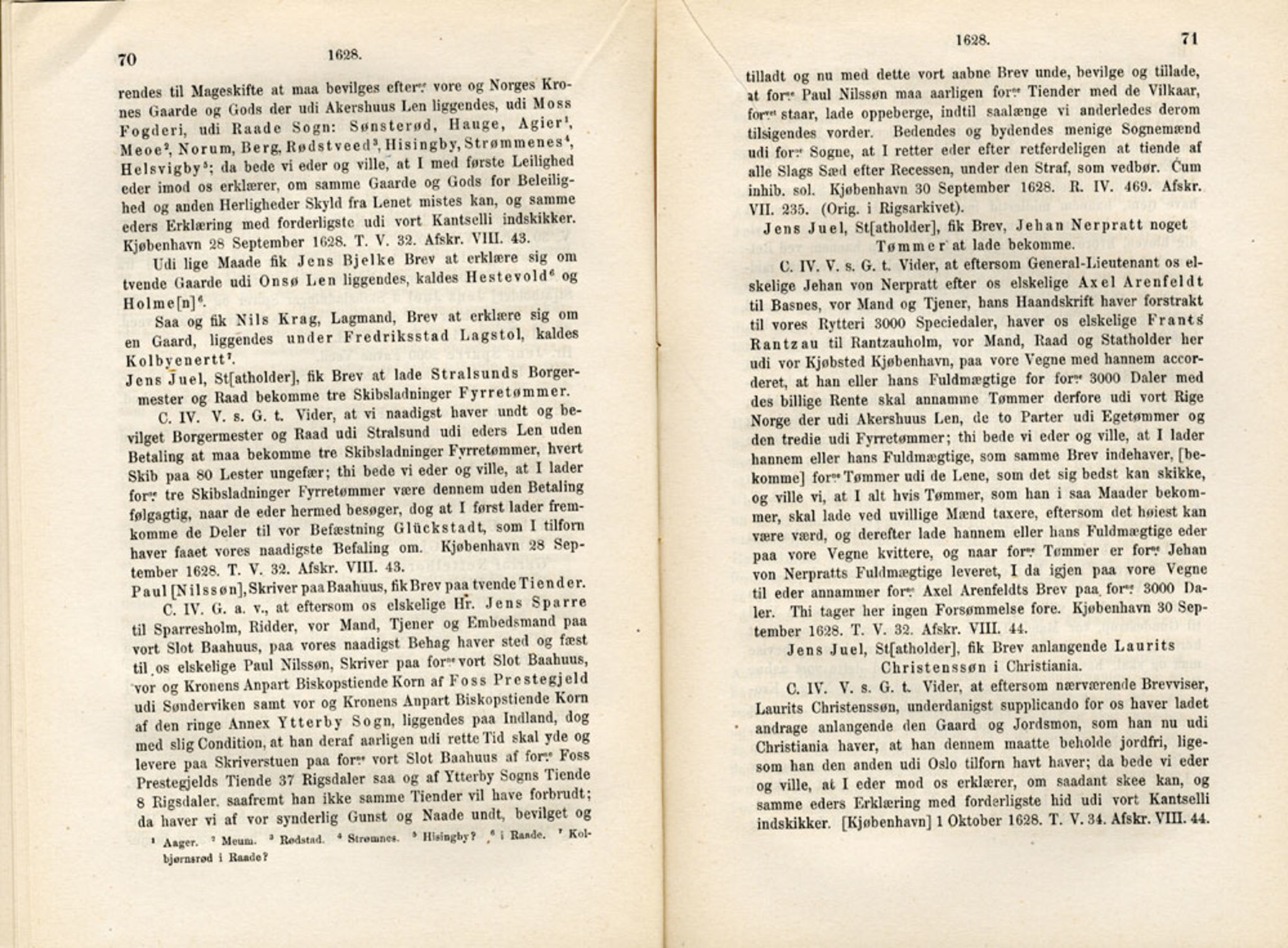 Publikasjoner utgitt av Det Norske Historiske Kildeskriftfond, PUBL/-/-/-: Norske Rigs-Registranter, bind 6, 1628-1634, p. 70-71