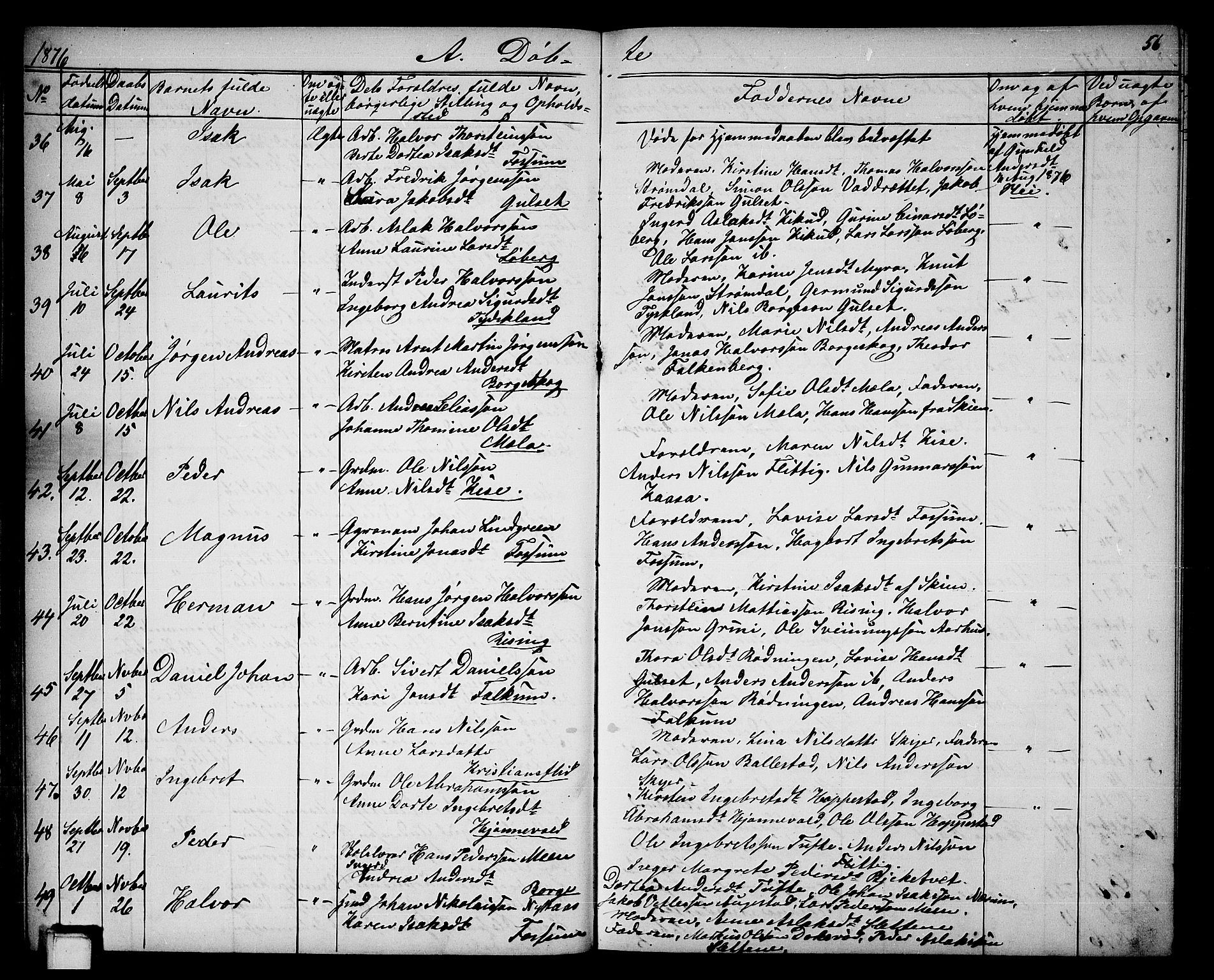 Gjerpen kirkebøker, SAKO/A-265/G/Ga/L0001: Parish register (copy) no. I 1, 1864-1882, p. 56