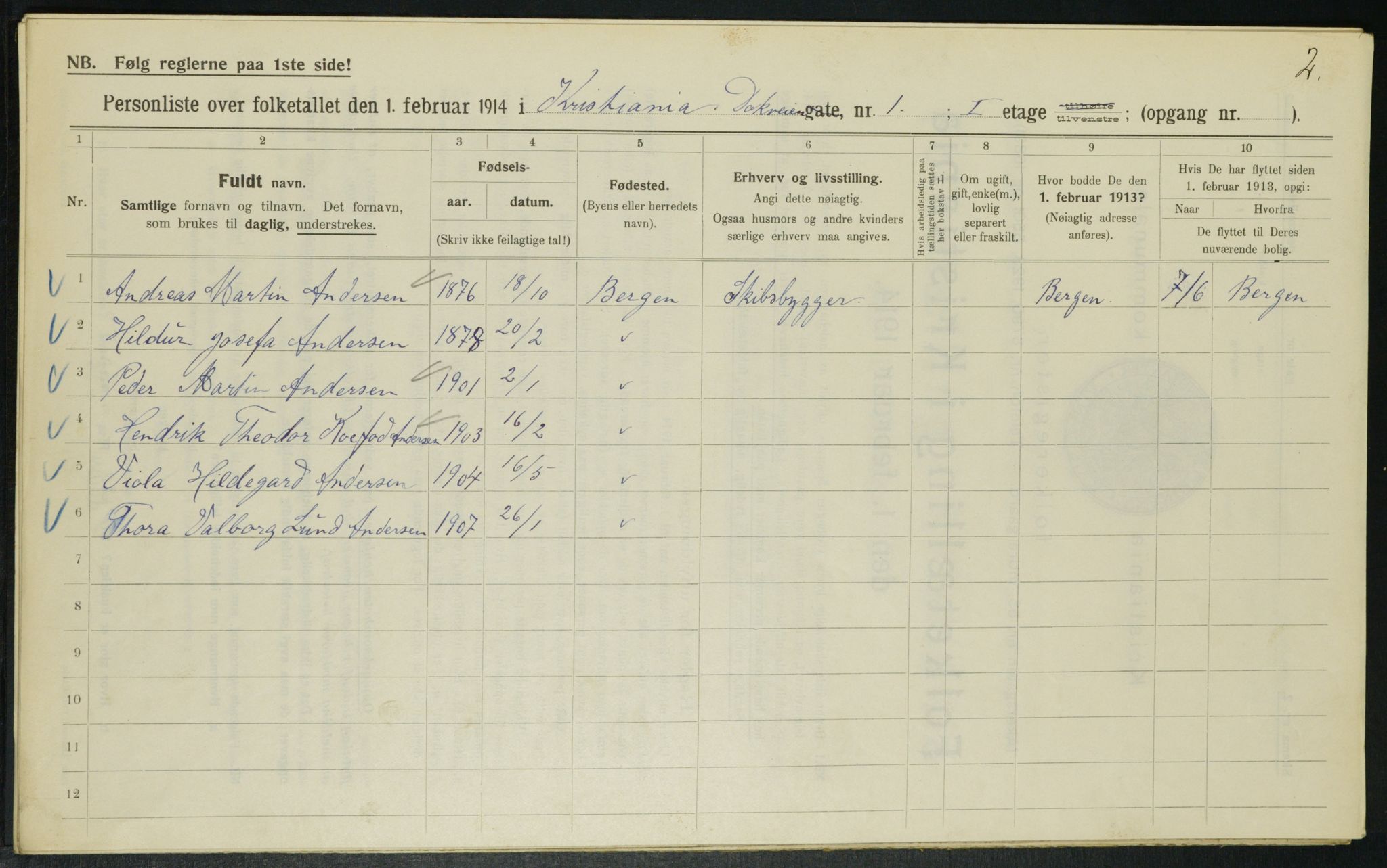 OBA, Municipal Census 1914 for Kristiania, 1914, p. 15986