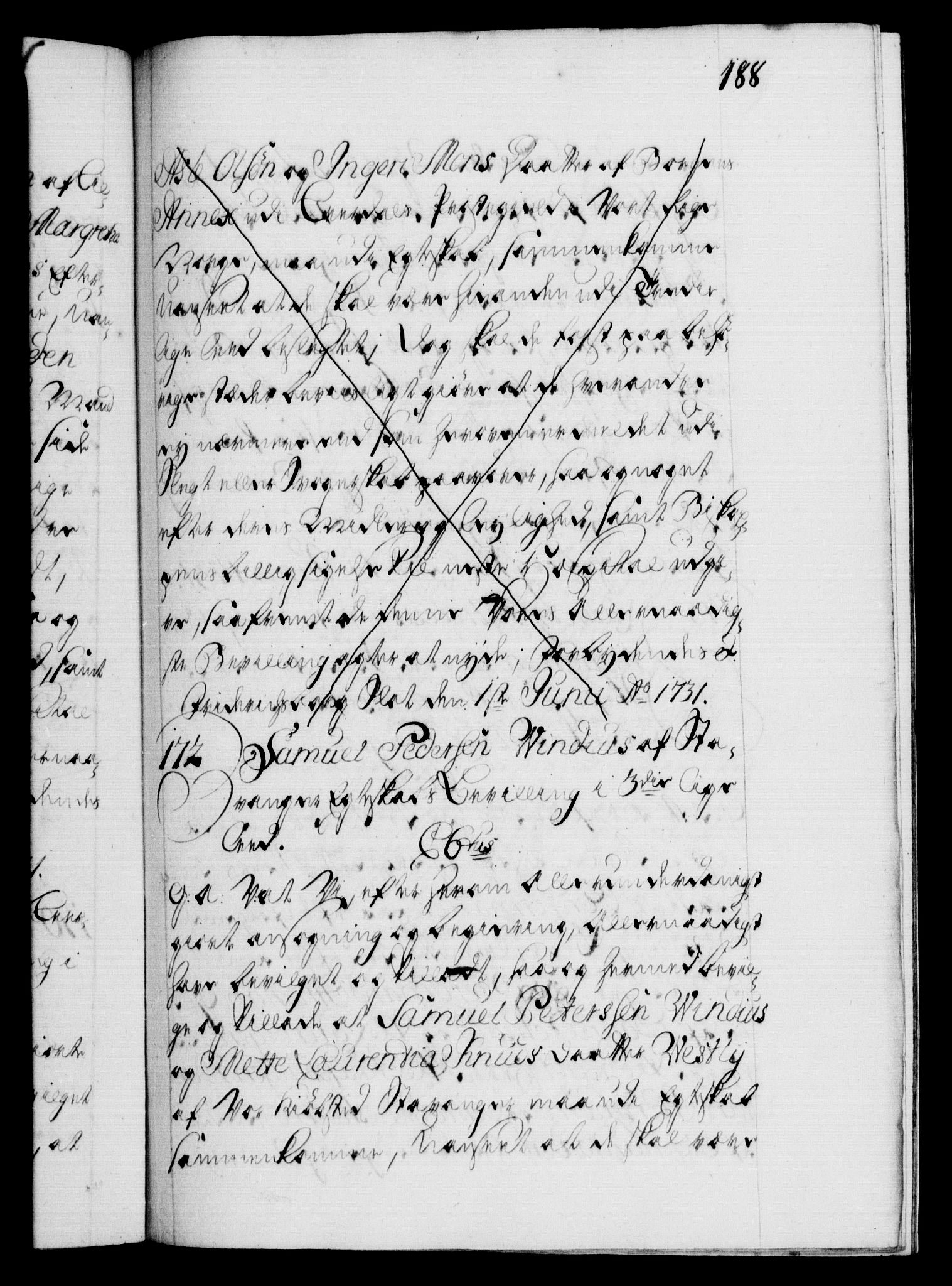 Danske Kanselli 1572-1799, AV/RA-EA-3023/F/Fc/Fca/Fcaa/L0027: Norske registre, 1730-1732, p. 188a