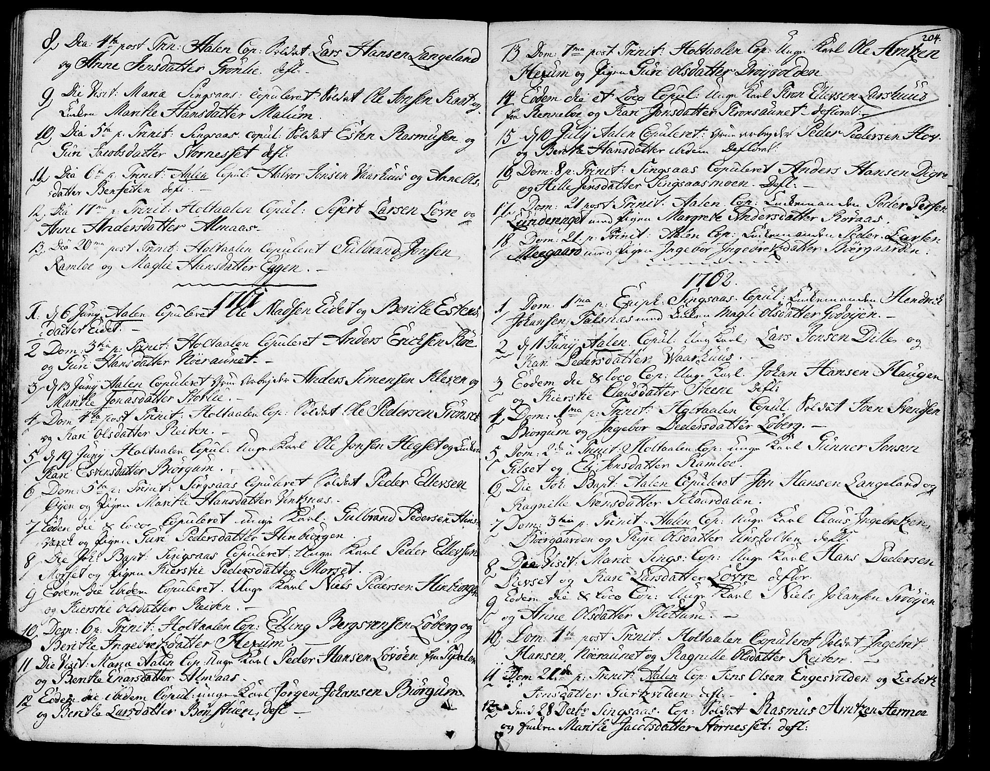 Ministerialprotokoller, klokkerbøker og fødselsregistre - Sør-Trøndelag, AV/SAT-A-1456/685/L0952: Parish register (official) no. 685A01, 1745-1804, p. 204