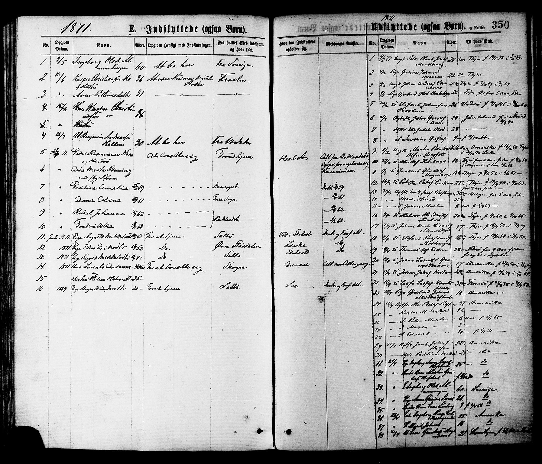 Ministerialprotokoller, klokkerbøker og fødselsregistre - Nord-Trøndelag, SAT/A-1458/709/L0076: Parish register (official) no. 709A16, 1871-1879, p. 350