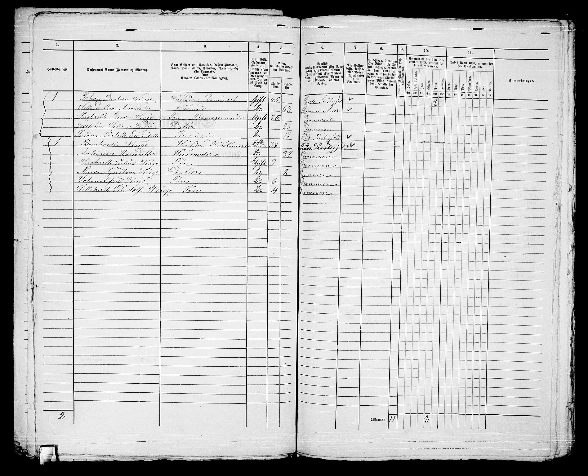 RA, 1865 census for Strømsø in Drammen, 1865, p. 861