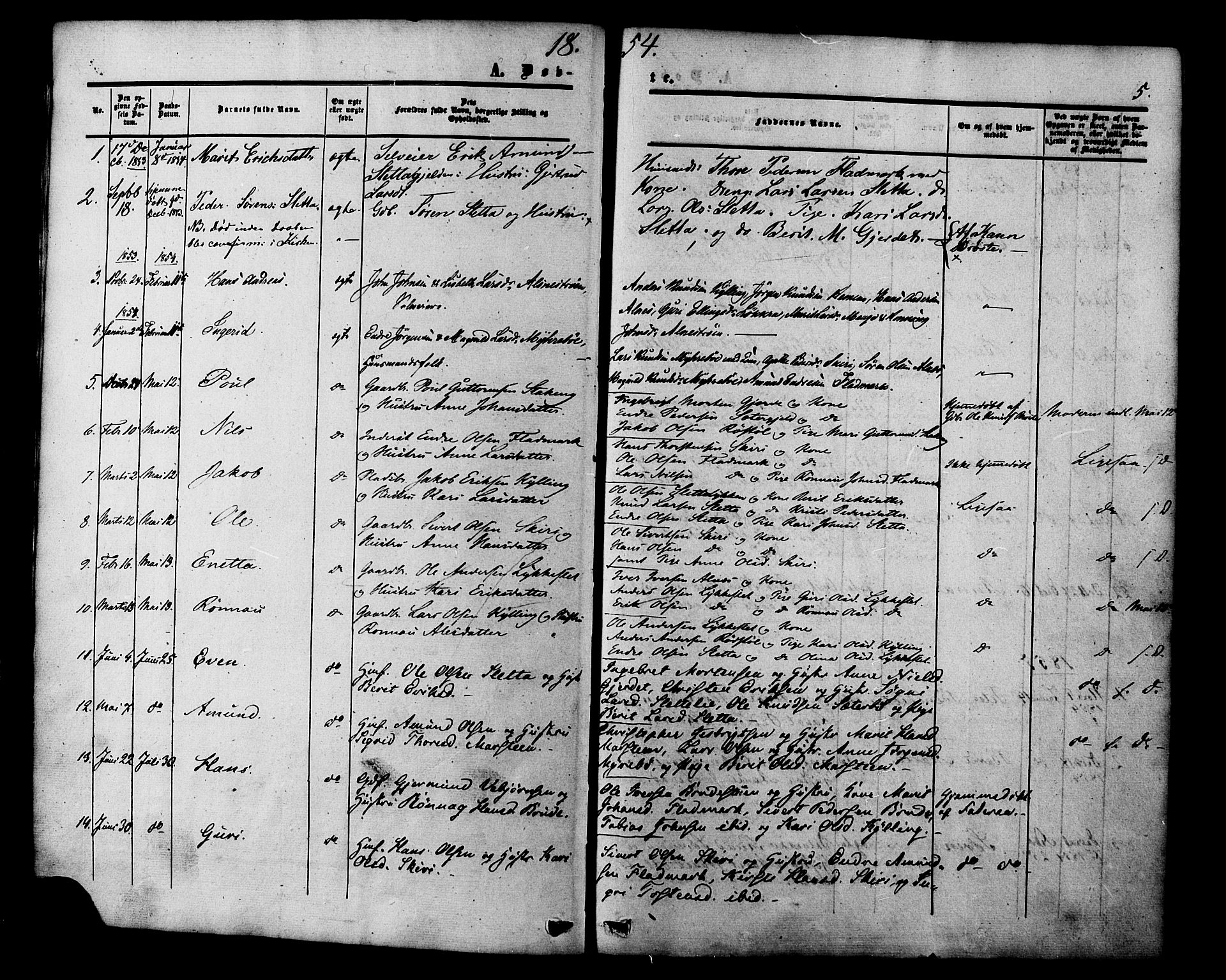 Ministerialprotokoller, klokkerbøker og fødselsregistre - Møre og Romsdal, SAT/A-1454/546/L0594: Parish register (official) no. 546A02, 1854-1882, p. 5