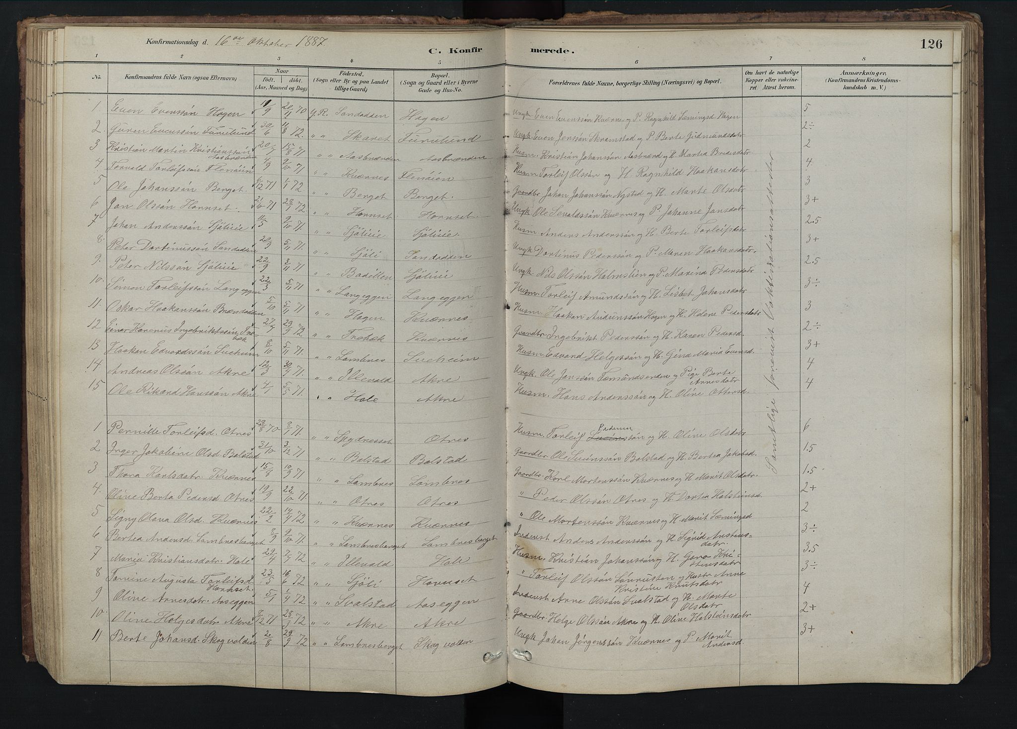Rendalen prestekontor, SAH/PREST-054/H/Ha/Hab/L0009: Parish register (copy) no. 9, 1879-1902, p. 126