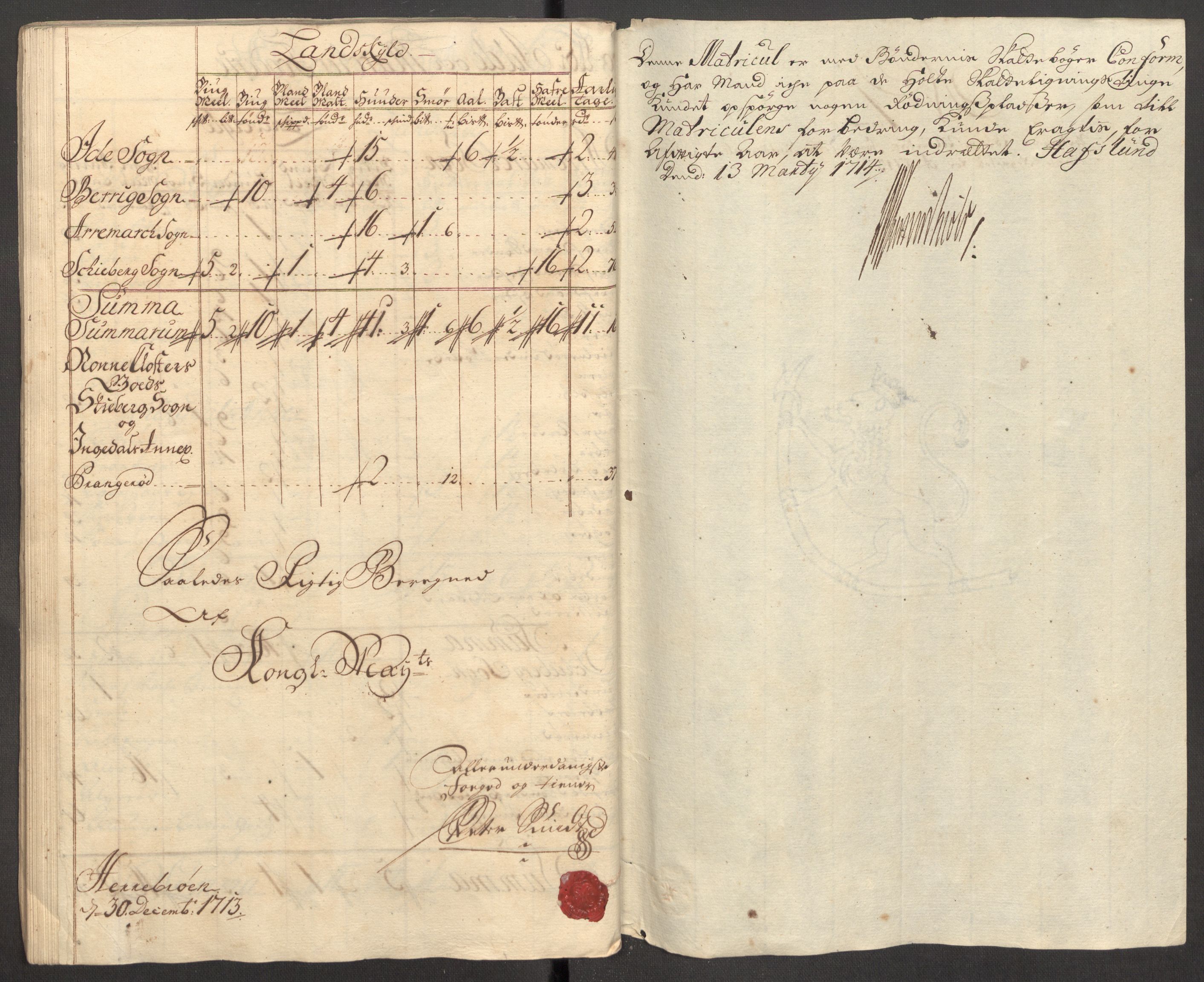 Rentekammeret inntil 1814, Reviderte regnskaper, Fogderegnskap, AV/RA-EA-4092/R01/L0022: Fogderegnskap Idd og Marker, 1713-1714, p. 69