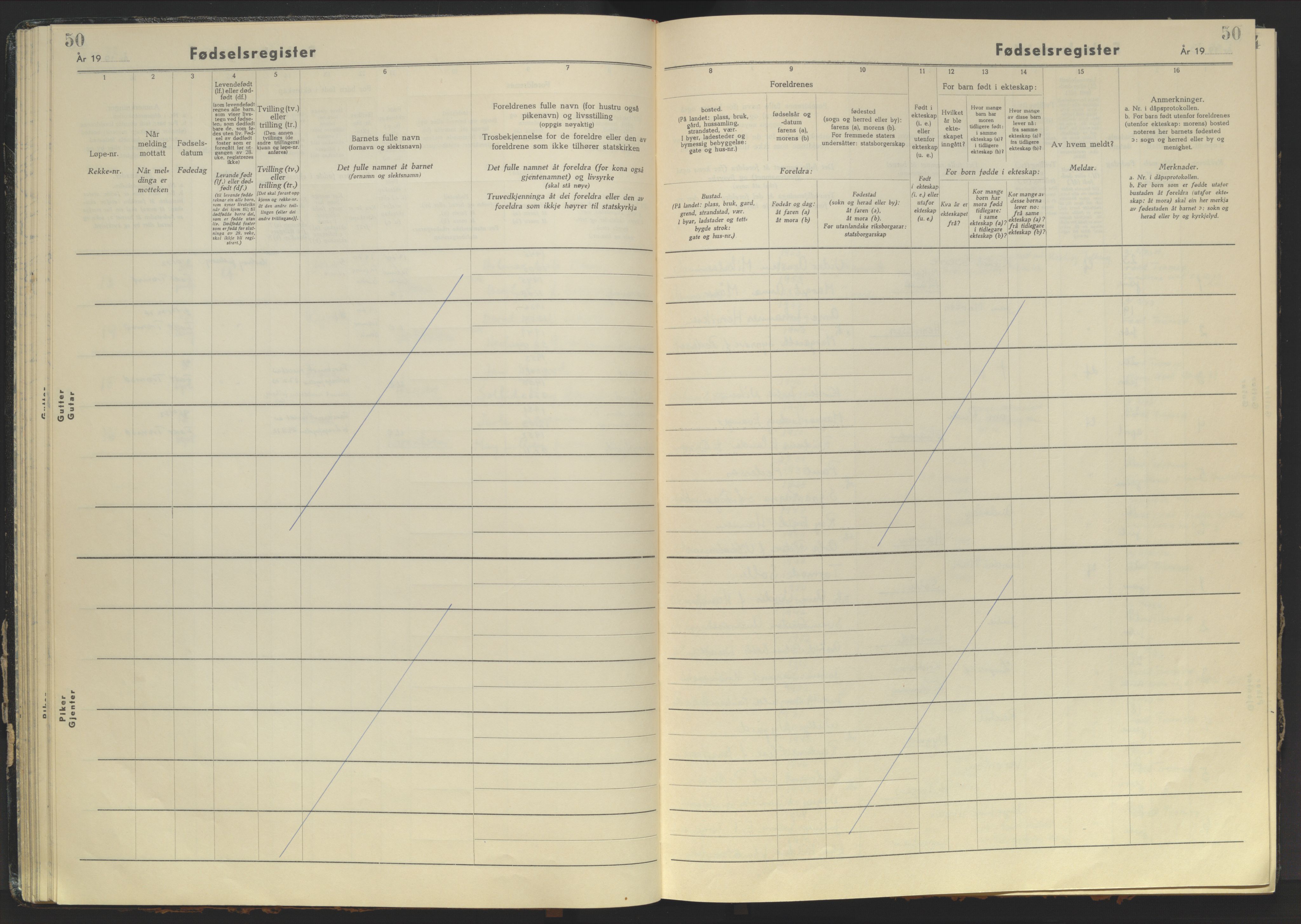 Karlsøy sokneprestembete, AV/SATØ-S-1299/I/Ic/L0068: Birth register no. 68, 1959-1982, p. 50