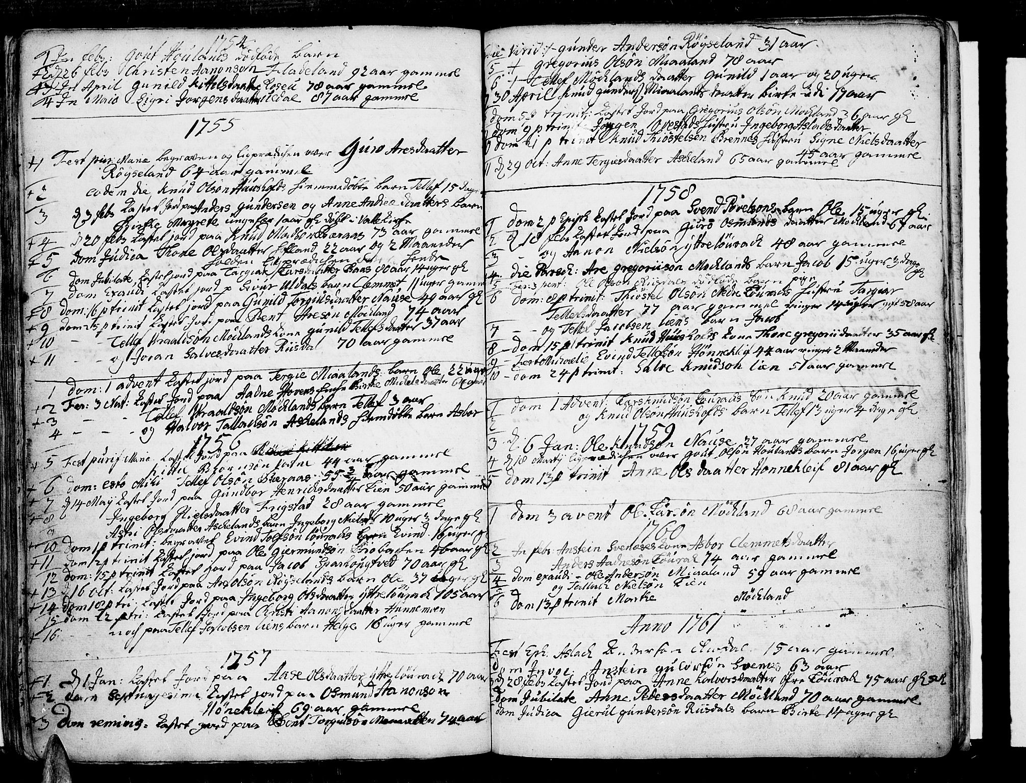 Åmli sokneprestkontor, SAK/1111-0050/F/Fa/Fac/L0002: Parish register (official) no. A 2 /2, 1743-1775