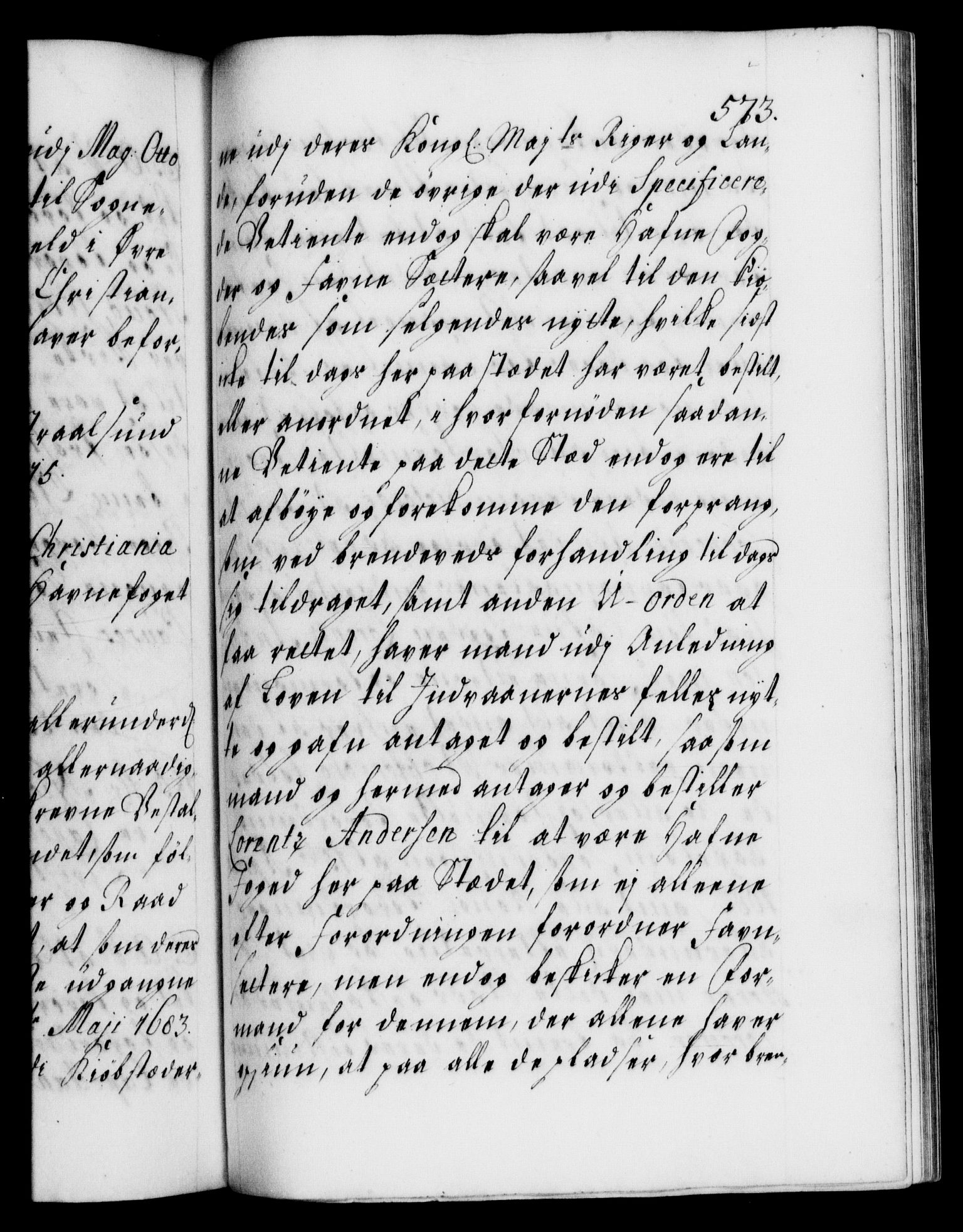 Danske Kanselli 1572-1799, AV/RA-EA-3023/F/Fc/Fca/Fcaa/L0021: Norske registre, 1712-1715, p. 573a