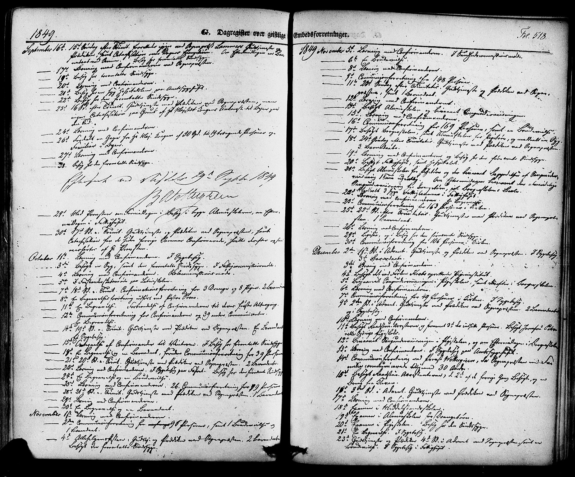Skien kirkebøker, AV/SAKO-A-302/F/Fa/L0006a: Parish register (official) no. 6A, 1843-1856, p. 518