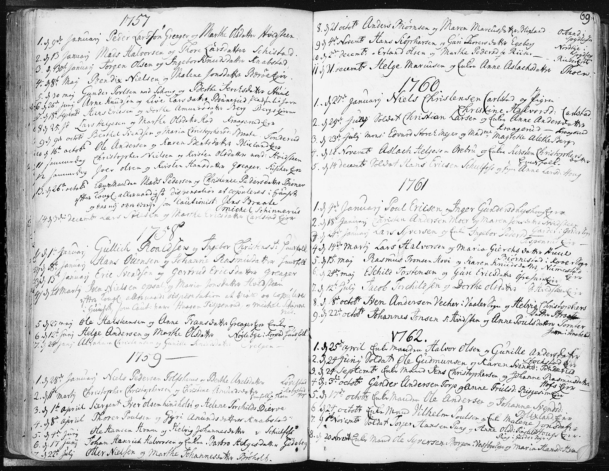 Hobøl prestekontor Kirkebøker, AV/SAO-A-2002/F/Fa/L0001: Parish register (official) no. I 1, 1733-1814, p. 69