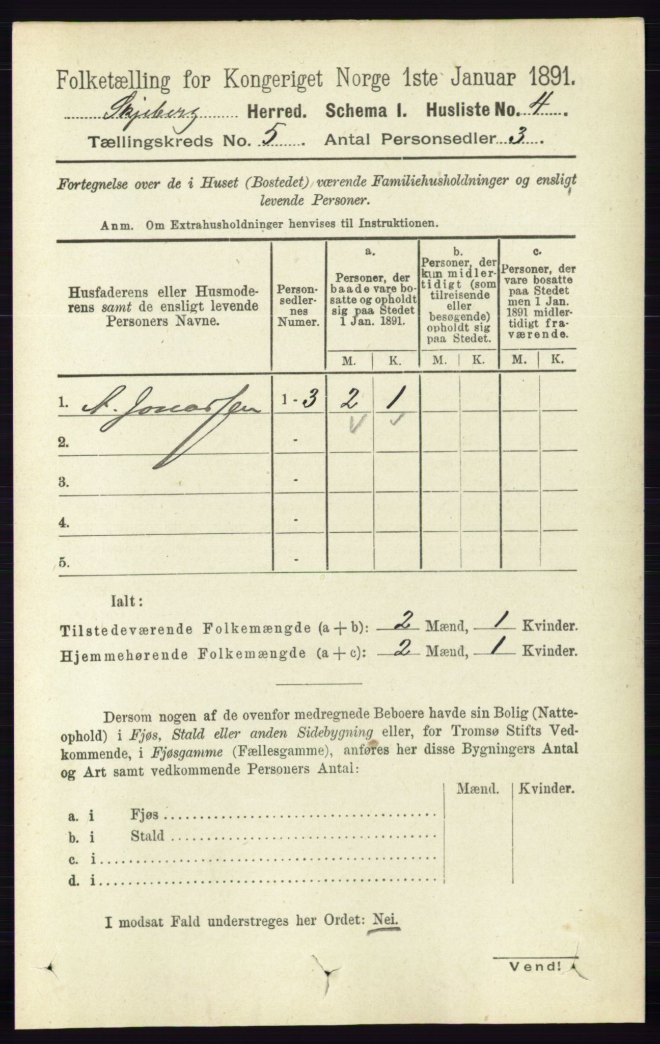 RA, 1891 census for 0115 Skjeberg, 1891, p. 2197