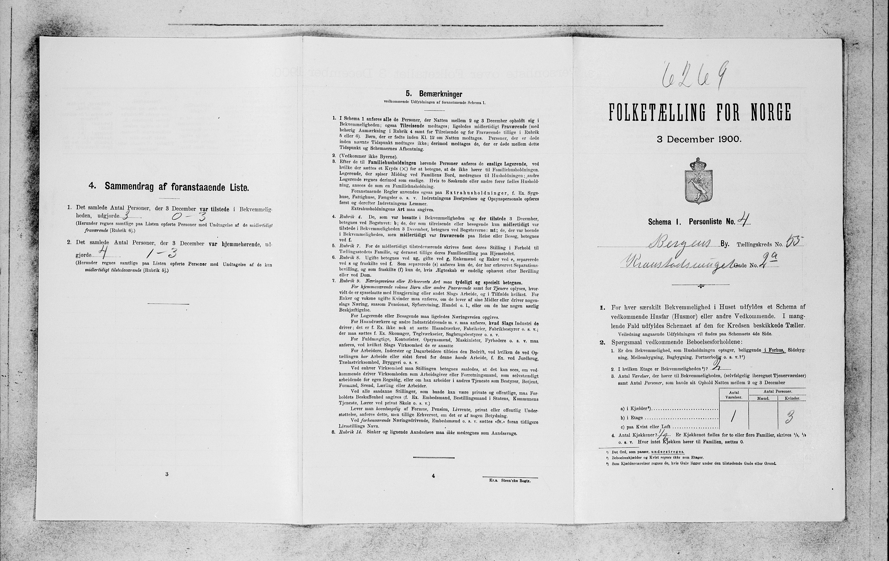 SAB, 1900 census for Bergen, 1900, p. 11313