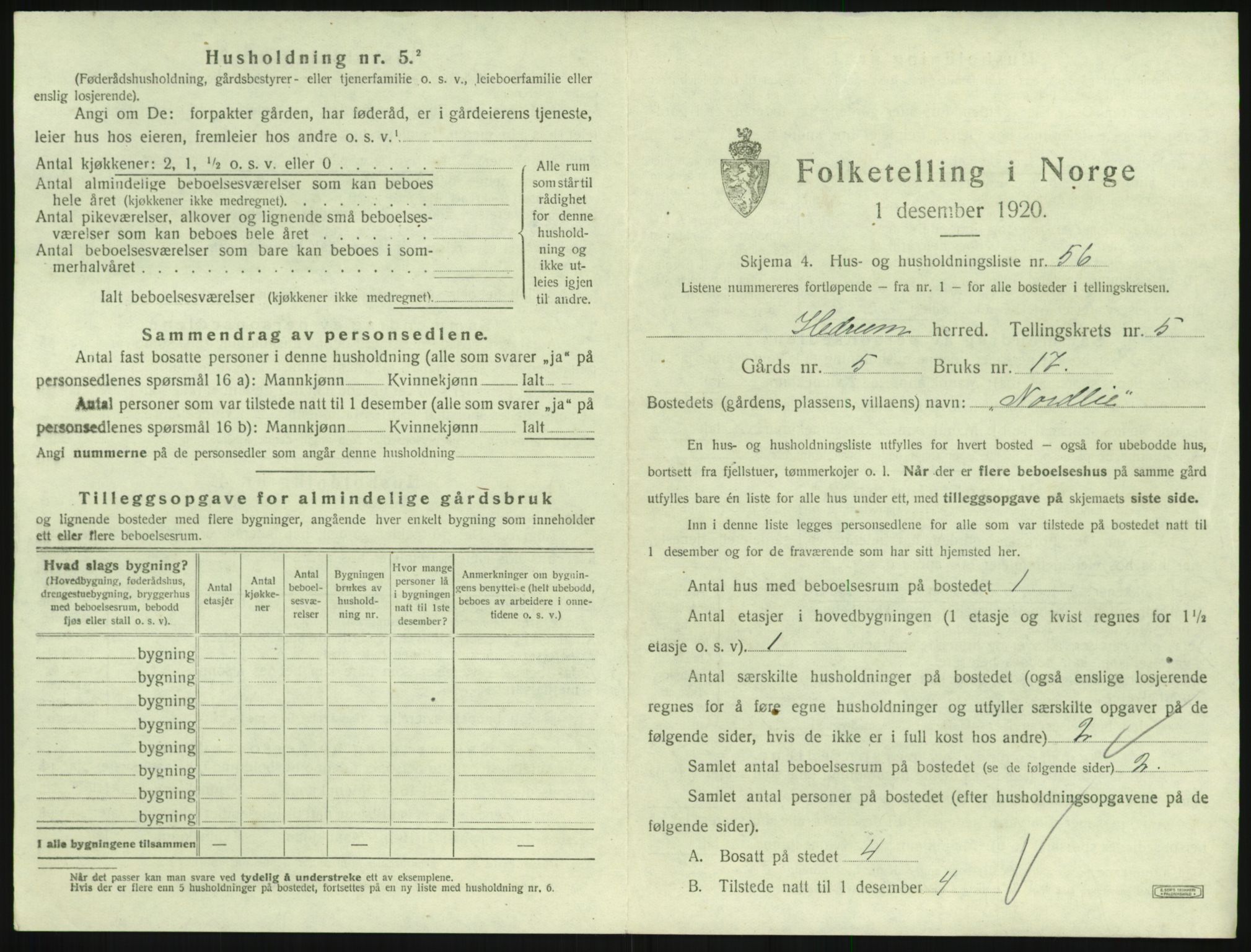 SAKO, 1920 census for Hedrum, 1920, p. 593