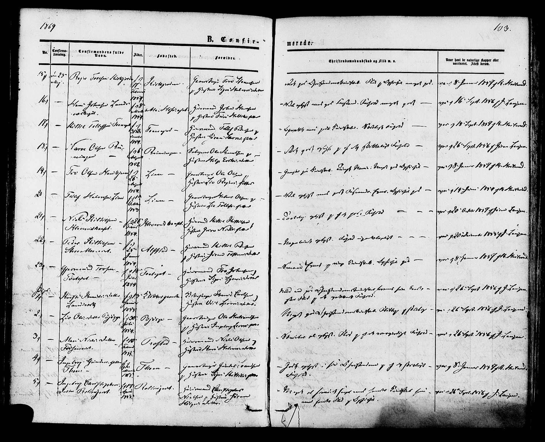 Rollag kirkebøker, AV/SAKO-A-240/F/Fa/L0009: Parish register (official) no. I 9, 1860-1874, p. 103