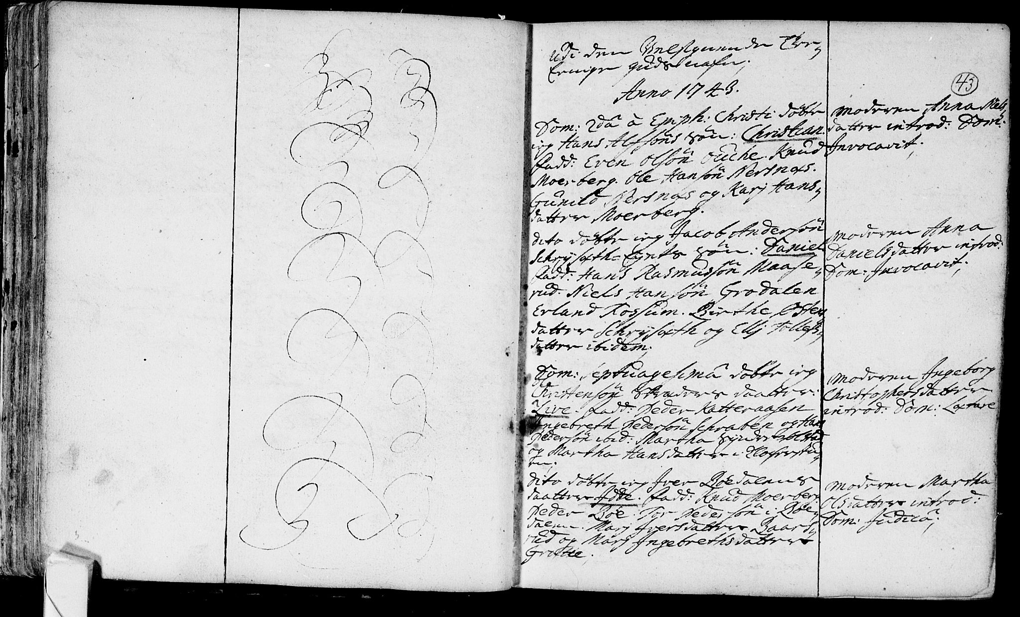 Røyken kirkebøker, AV/SAKO-A-241/F/Fa/L0002: Parish register (official) no. 2, 1731-1782, p. 43