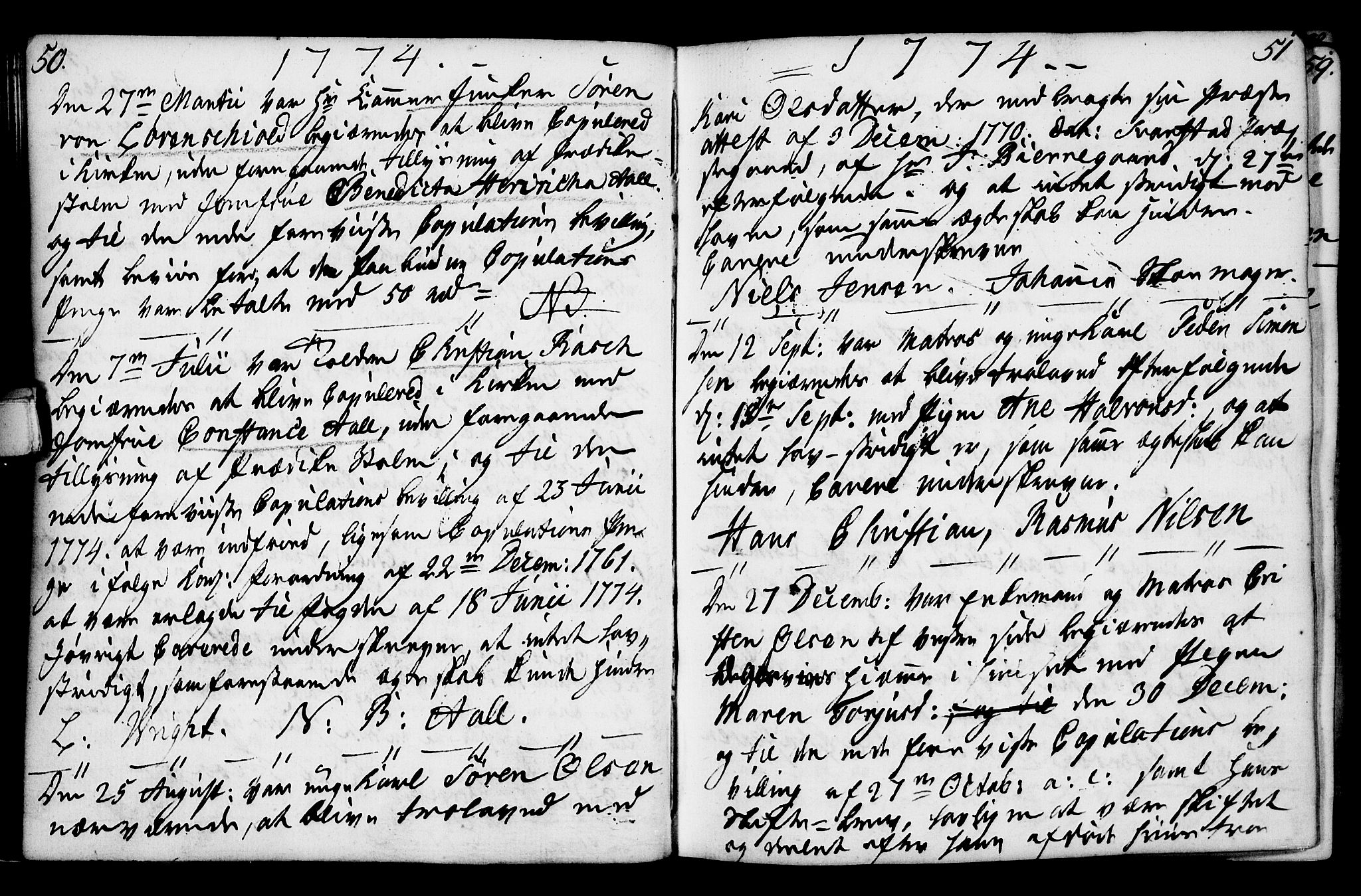 Porsgrunn kirkebøker , SAKO/A-104/F/Fa/L0003: Parish register (official) no. 3, 1764-1814, p. 50-51