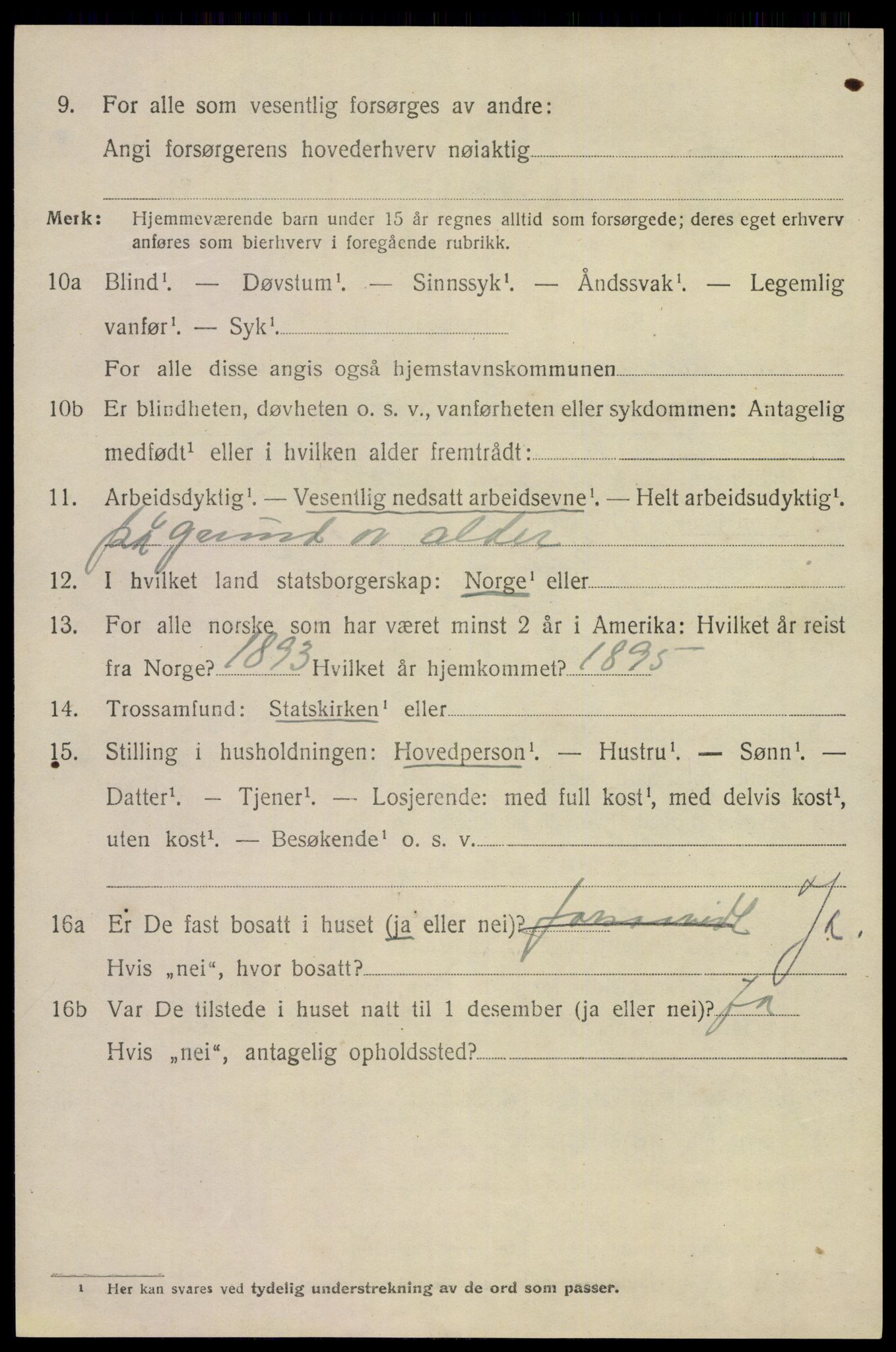 SAKO, 1920 census for Eidanger, 1920, p. 6485