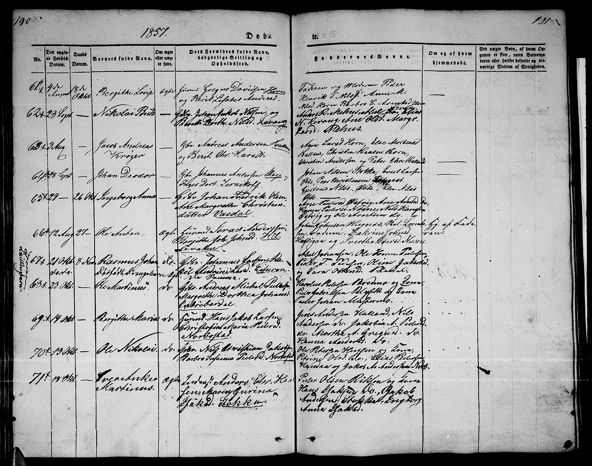 Ministerialprotokoller, klokkerbøker og fødselsregistre - Nordland, SAT/A-1459/838/L0555: Parish register (copy) no. 838C02, 1842-1861, p. 190-191