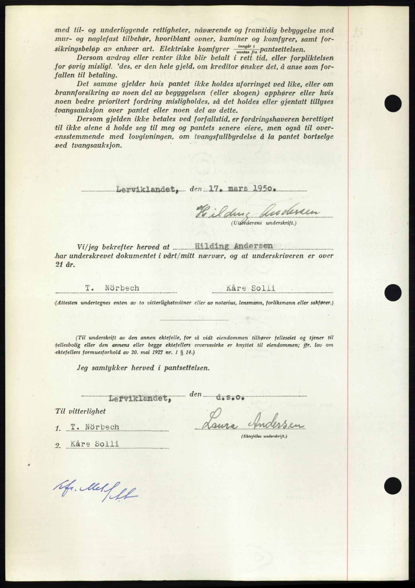 Nordmøre sorenskriveri, AV/SAT-A-4132/1/2/2Ca: Mortgage book no. B104, 1950-1950, Diary no: : 1007/1950