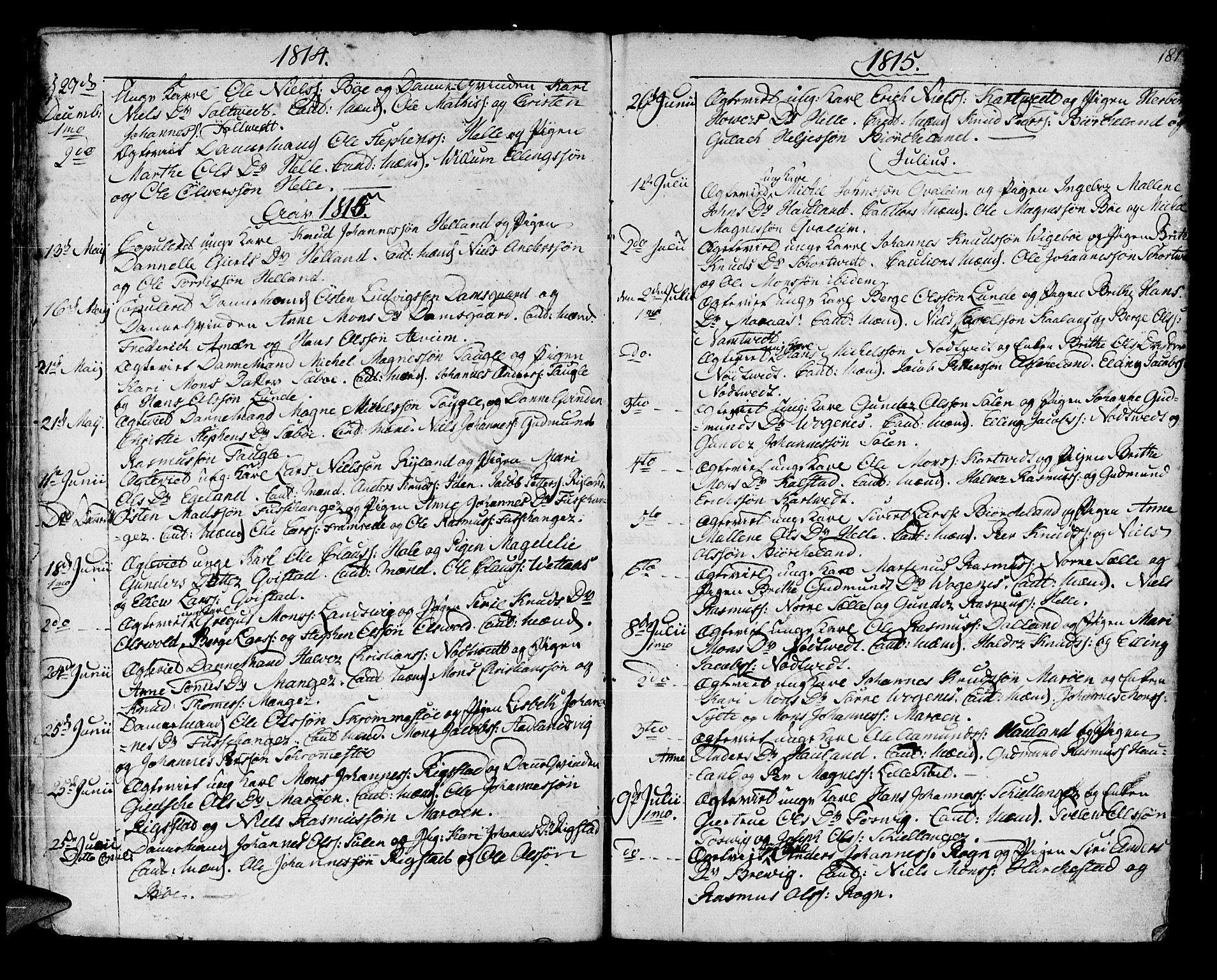 Manger sokneprestembete, SAB/A-76801/H/Haa: Parish register (official) no. A 2, 1792-1815, p. 181