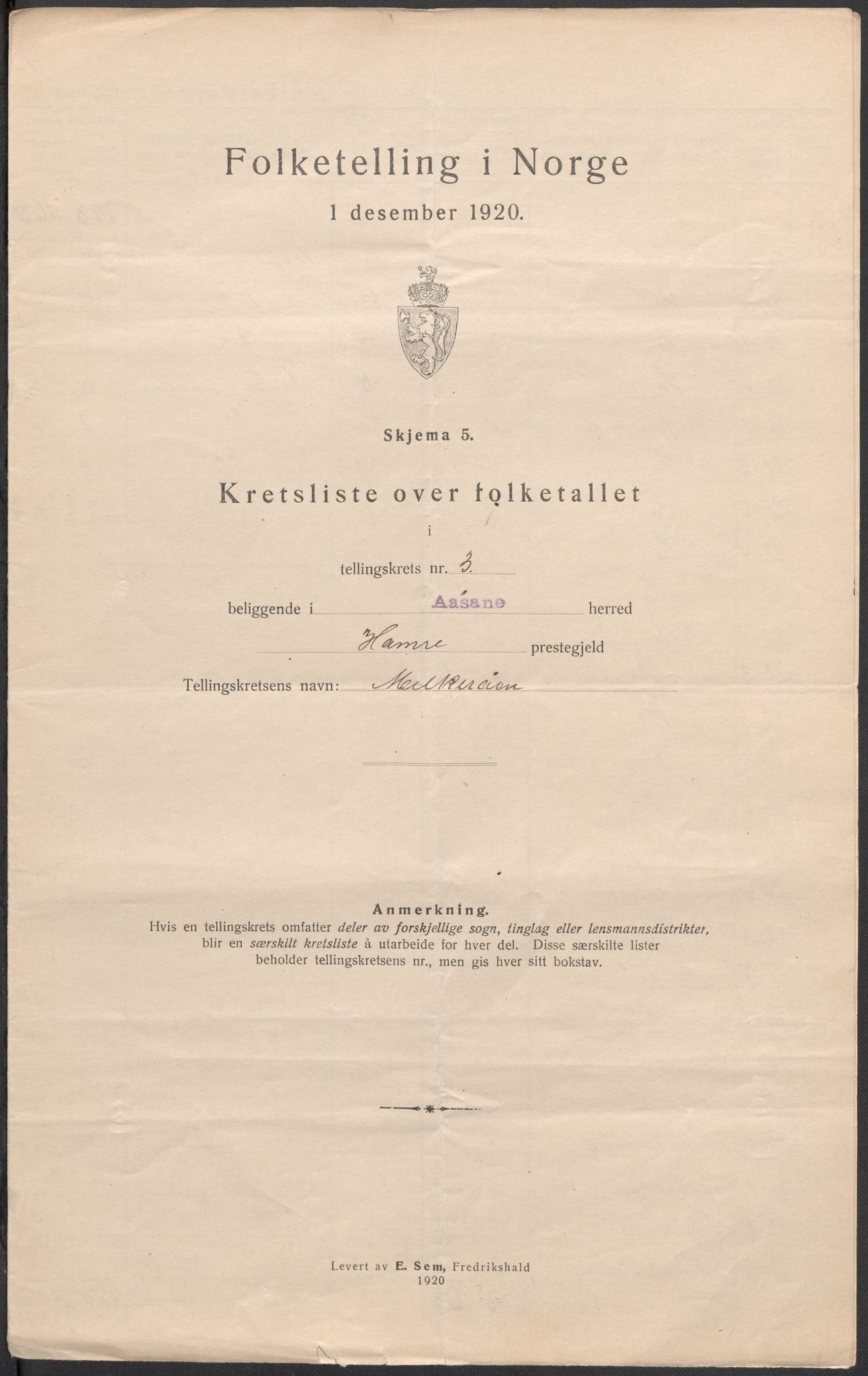 SAB, 1920 census for Åsane, 1920, p. 12